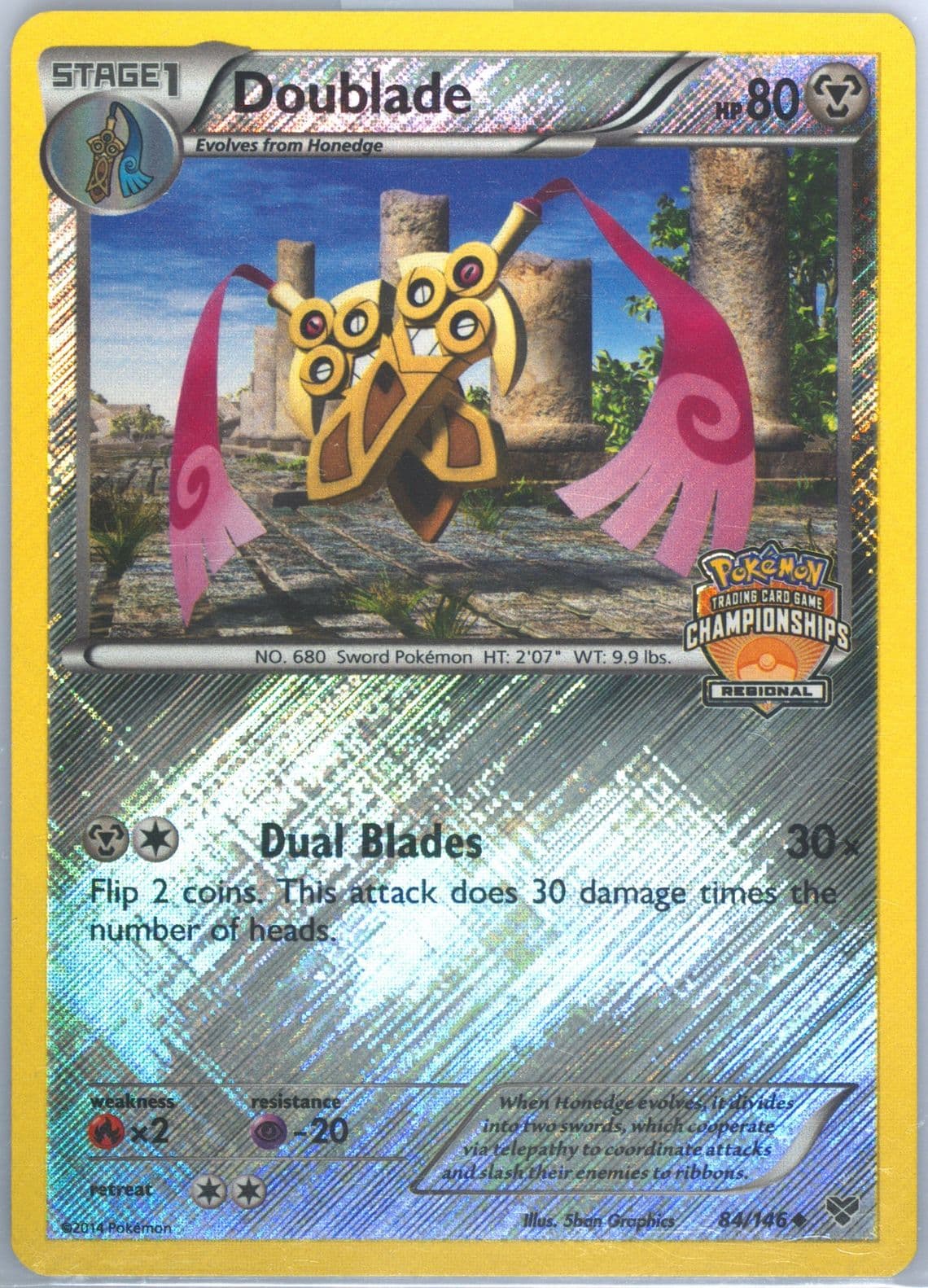 Doublade-Holo Crosshatch-2014 Winter Regional Championships (84) 2014 Pokemon XY
