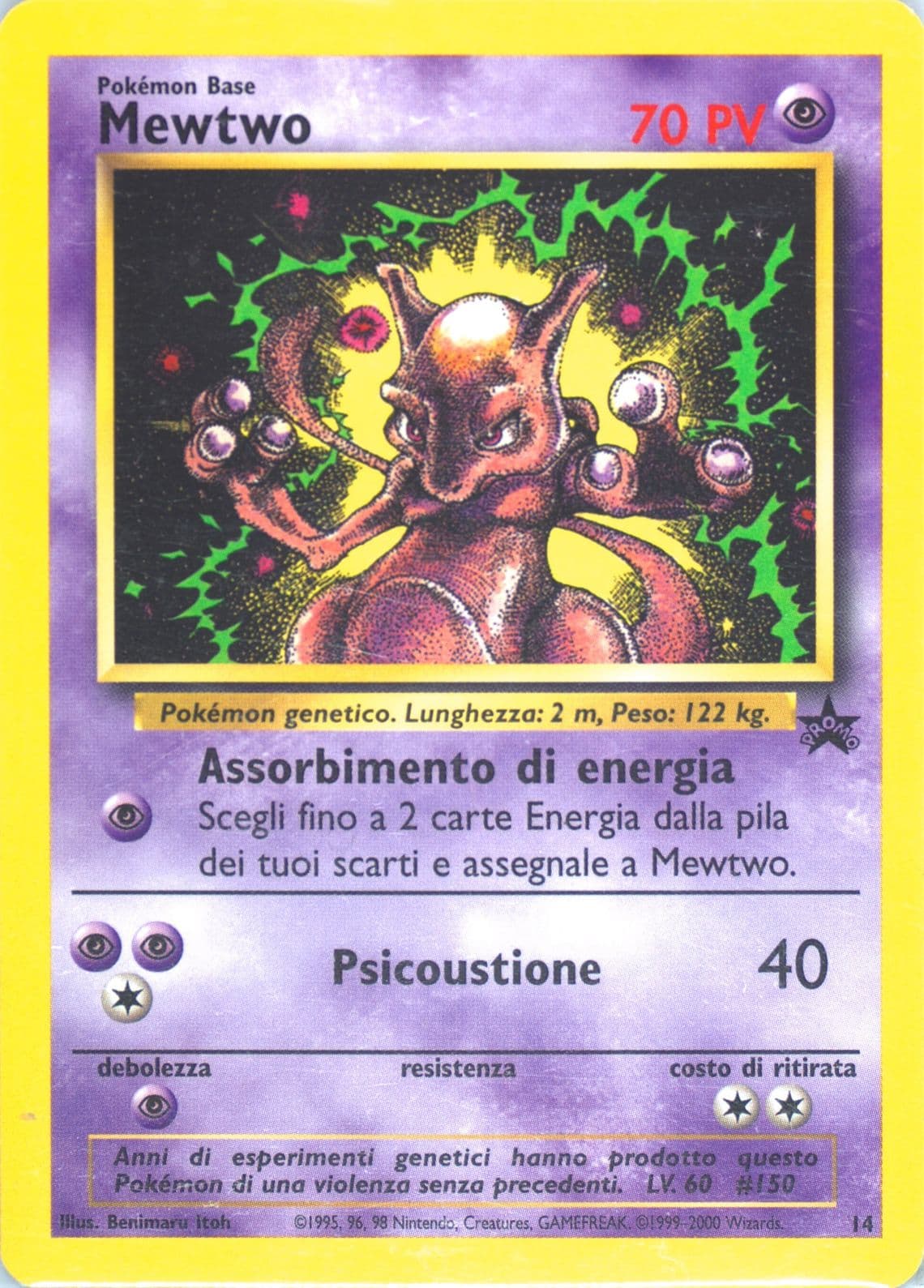 Mewtwo Italian (14) 2000 Pokemon Promo Black Star