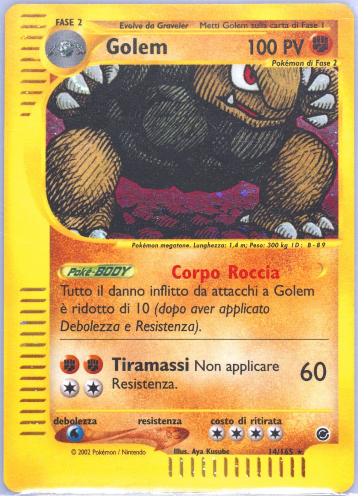 Golem-Holo Italian (14) 2002 Pokemon Expedition