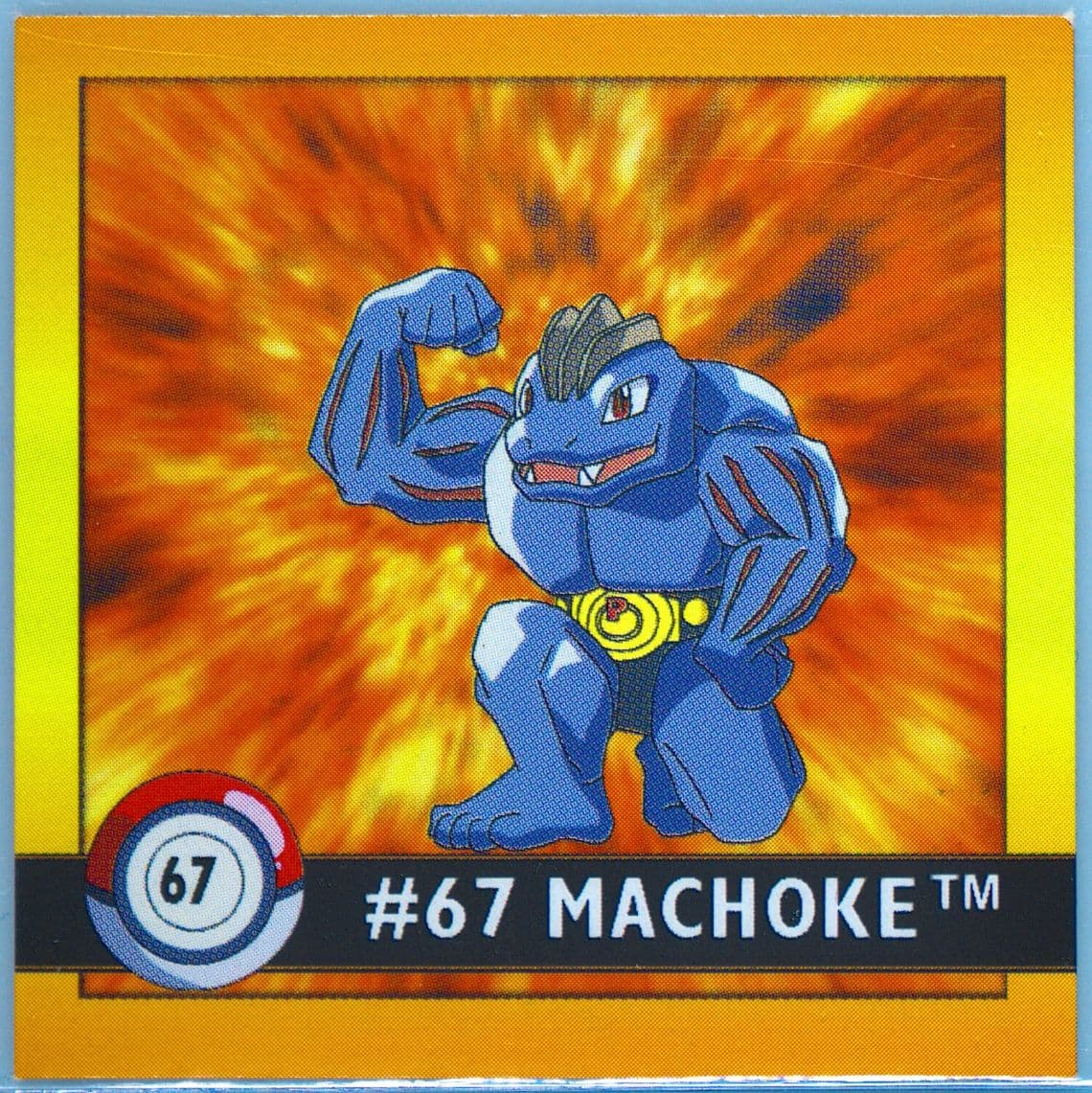 Machoke (67) 1999 Pokemon Stickers Series 1