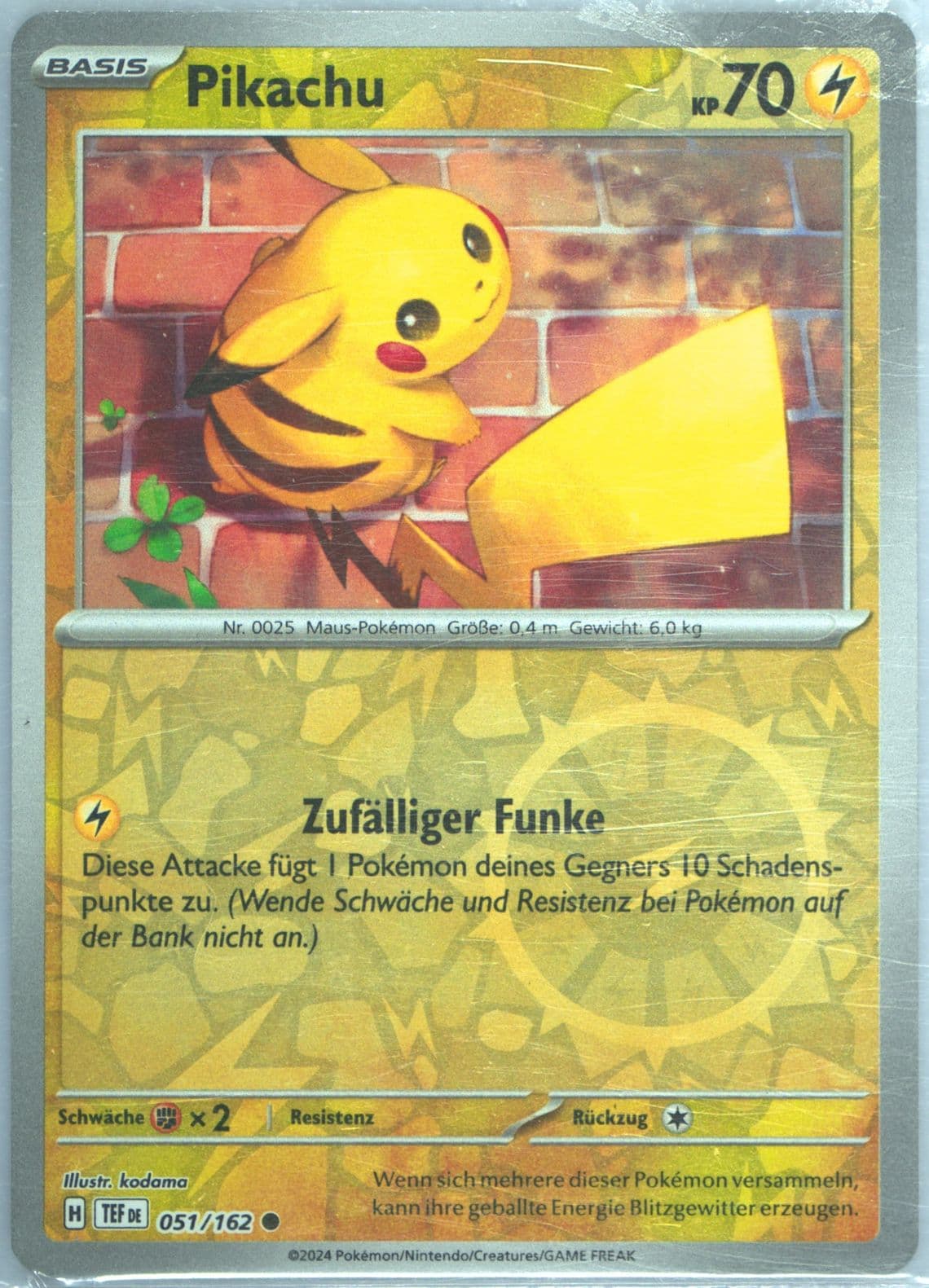 Pikachu Reverse Holo (051) 2024 Pokemon German Tef de-Temporal Forces
