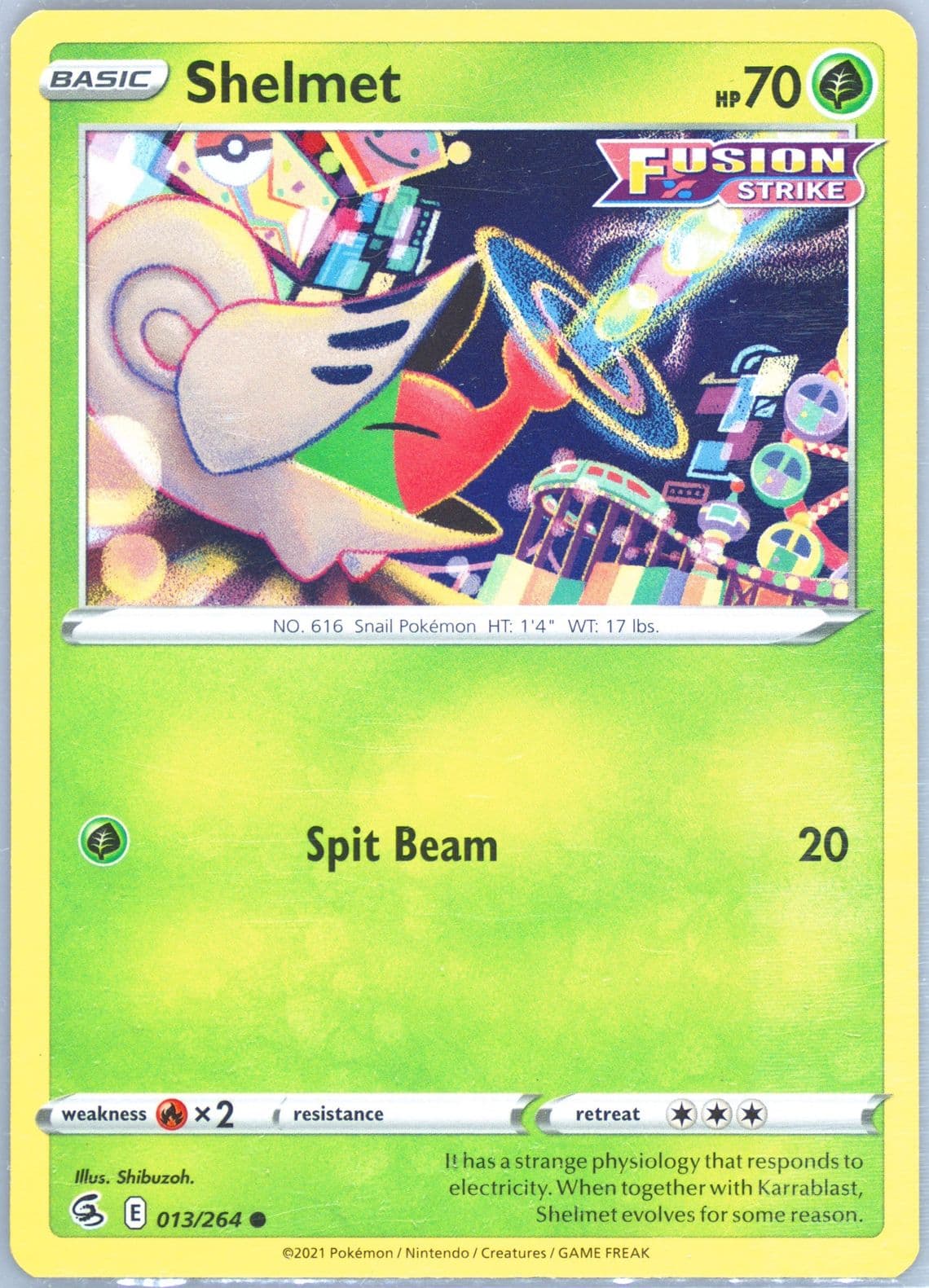 Shelmet (013) 2021 Pokemon Sword & Shield Fusion Strike