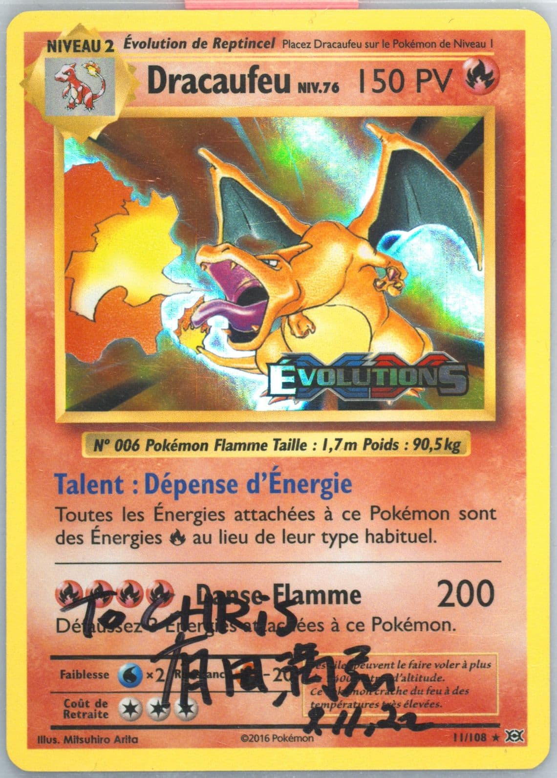 Dracaufeu-Holo Prerelease-French (11) 2016 Pokemon XY Evolutions