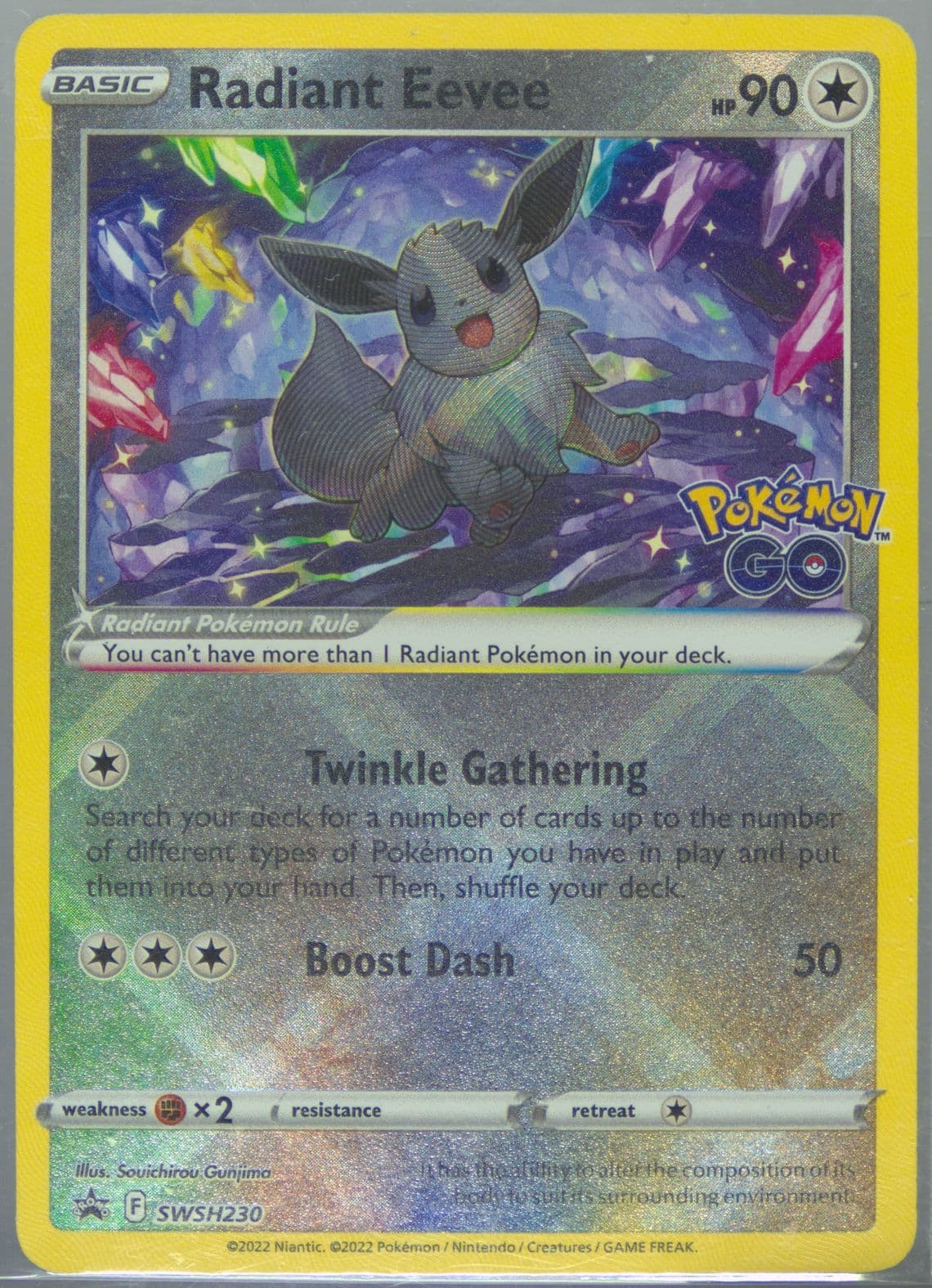 Radiant Eevee Pokemon Go Premium Collection Radiant Eevee (230) 2022 Pokemon Swsh Black Star Promo
