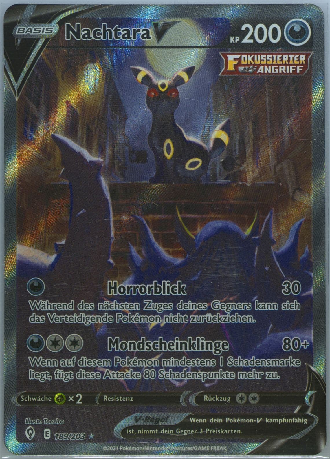 Full Art/Nachtara V German (189) 2021 Pokemon Sword & Shield Evolving Skies