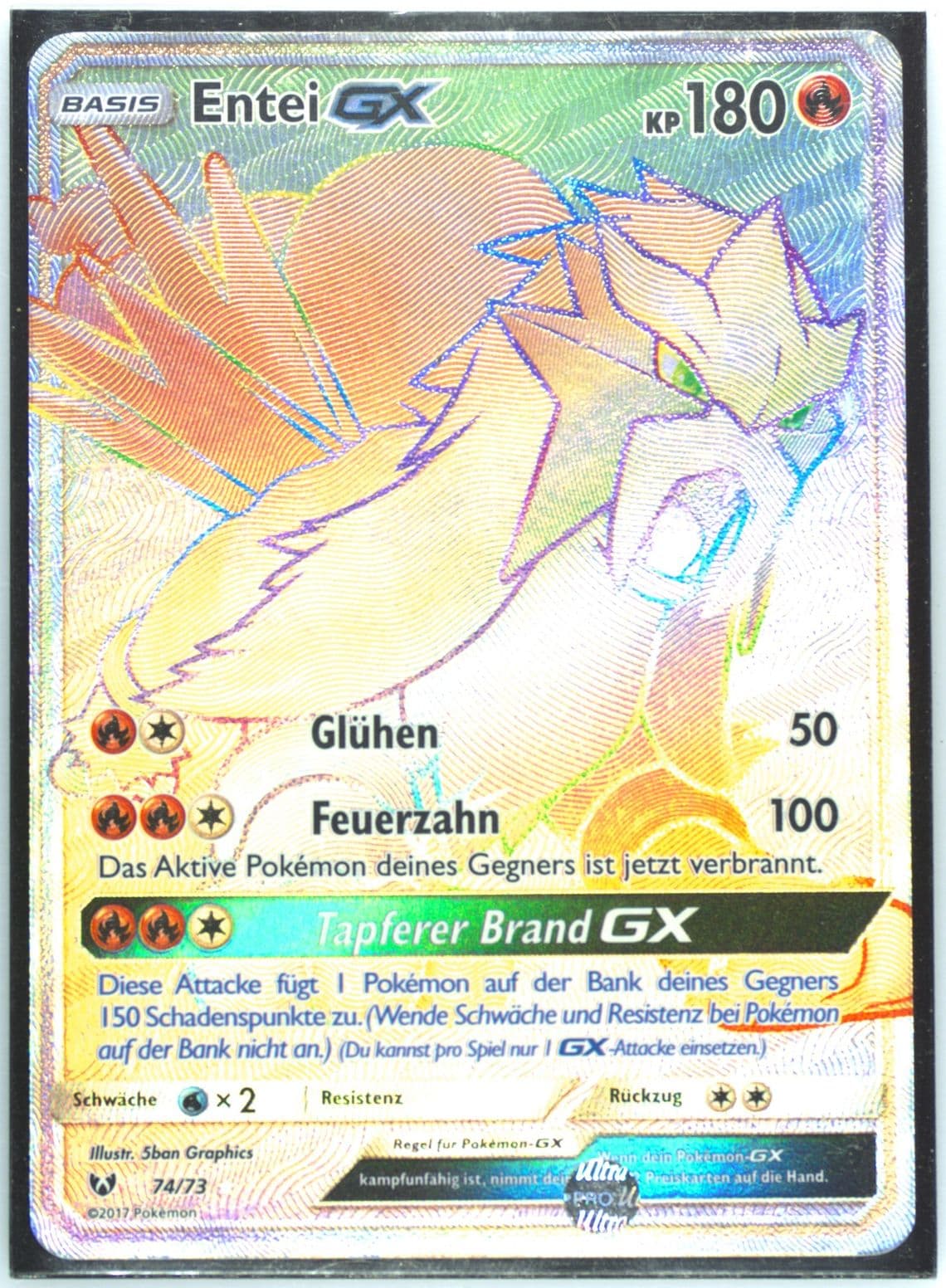 Full Art/Entei GX Secret-German (74) 2017 Pokemon Sun & Moon Shining Legends