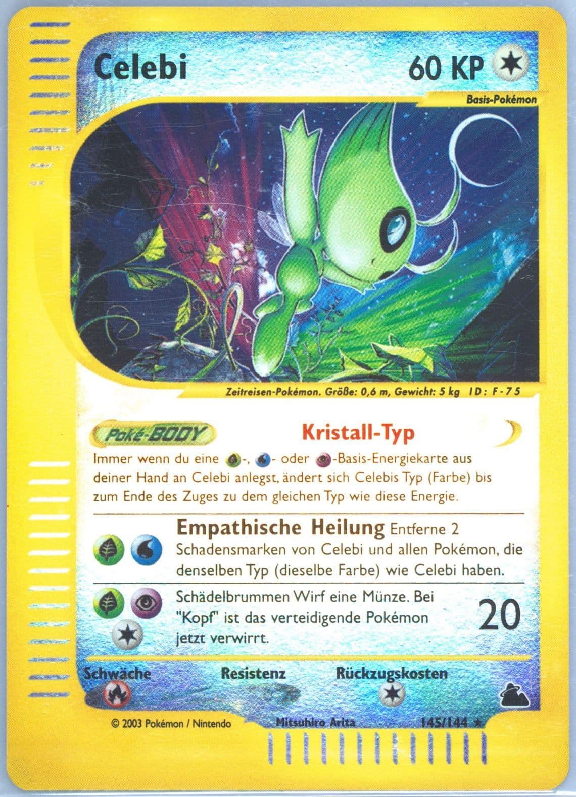Celebi-Reverse Foil German (145) 2003 Pokemon Skyridge