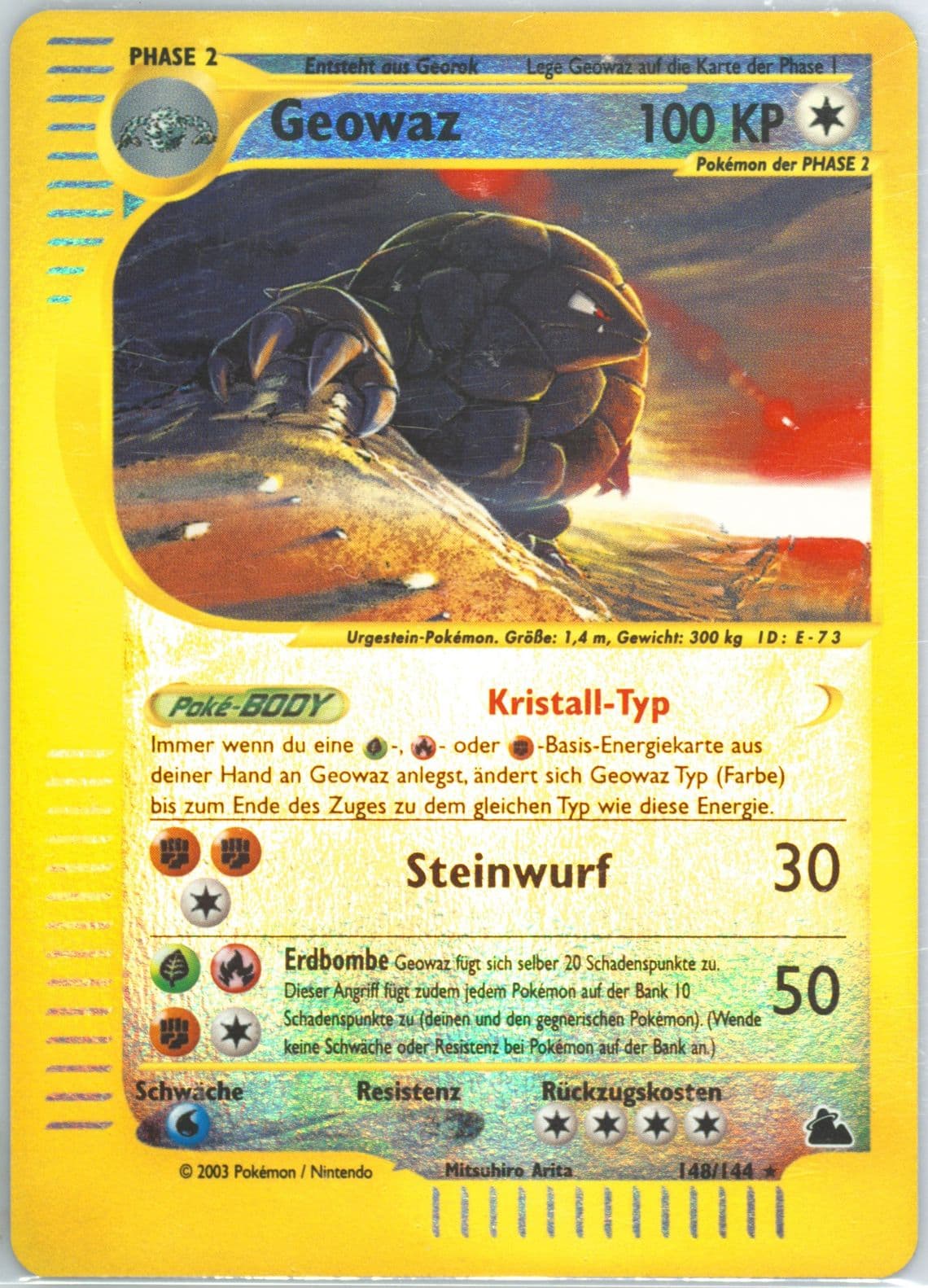 Geowaz-Reverse Foil German (148) 2003 Pokemon Skyridge