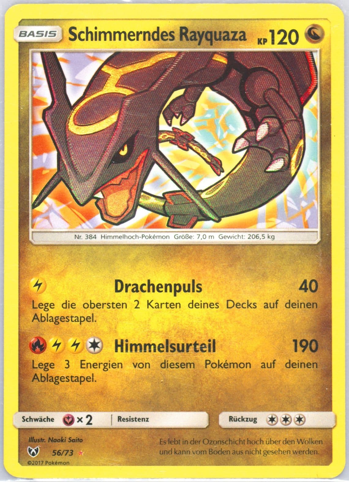 Schimmerndes Rayquaza-Holo German (56) 2017 Pokemon Sun & Moon Shining Legends