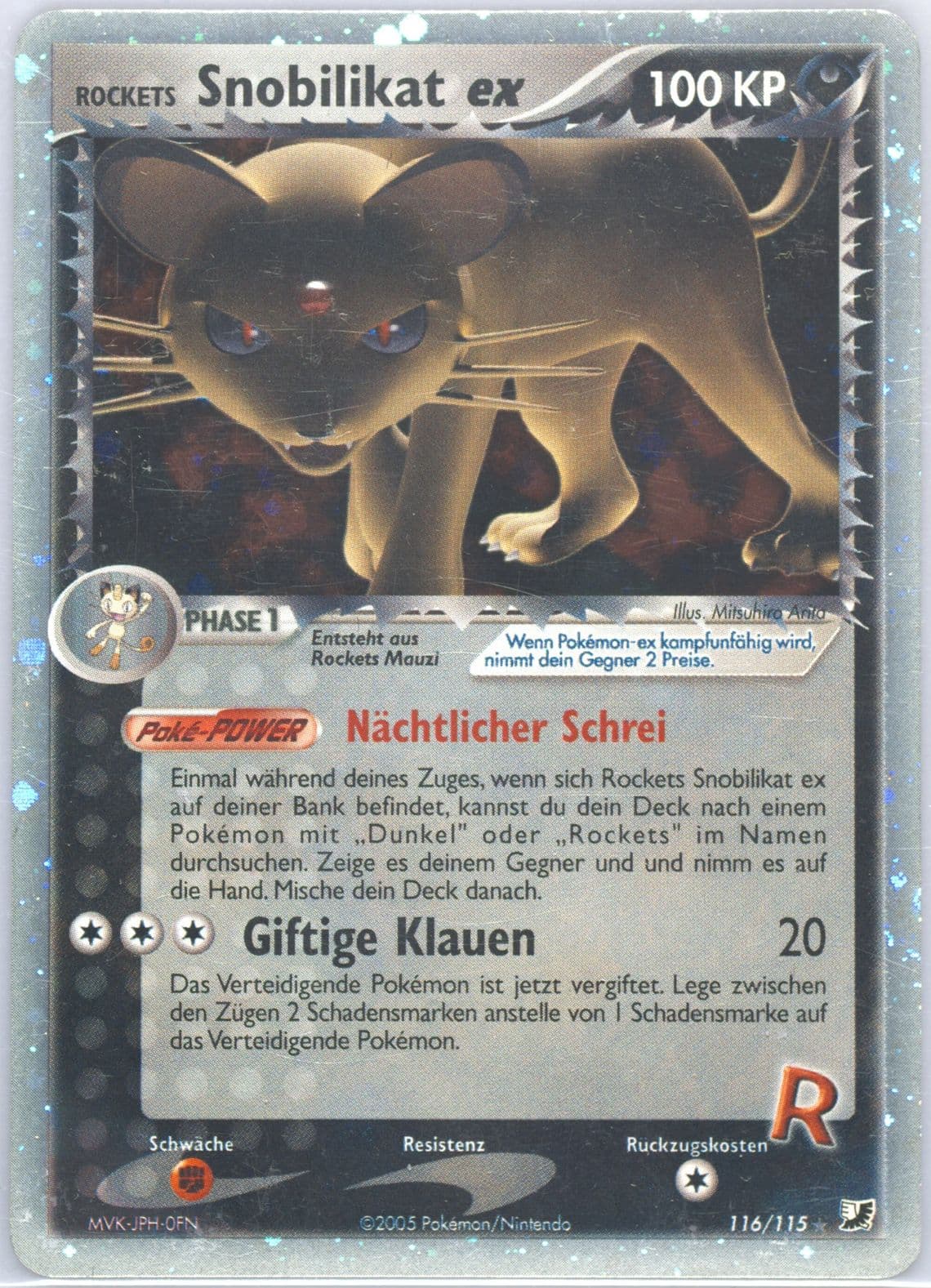 Rockets Snobilikat EX-Holo German (116) 2005 Pokemon EX Unseen Forces