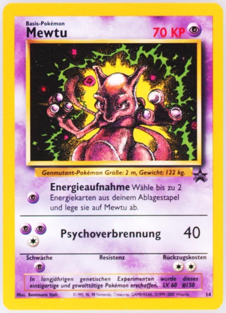 Mewtu German (14) 2000 Pokemon Promo Black Star