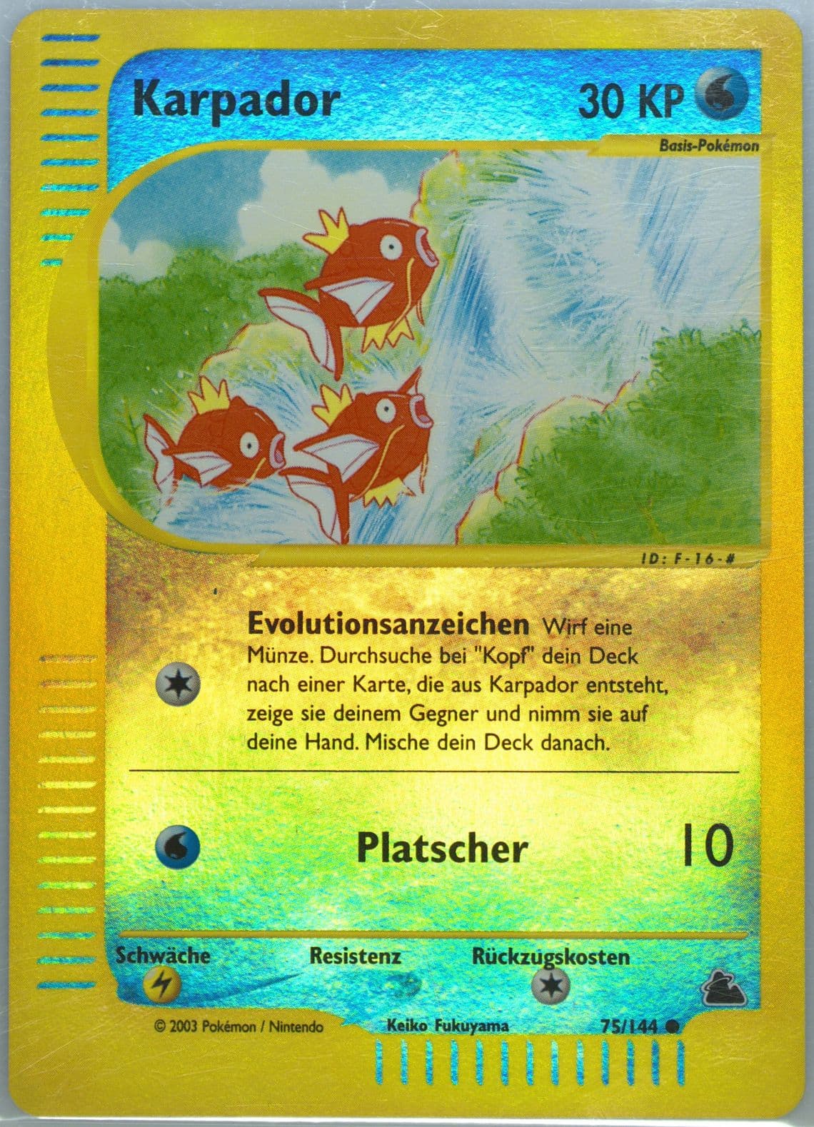Karpador-Reverse Foil German (75) 2003 Pokemon Skyridge