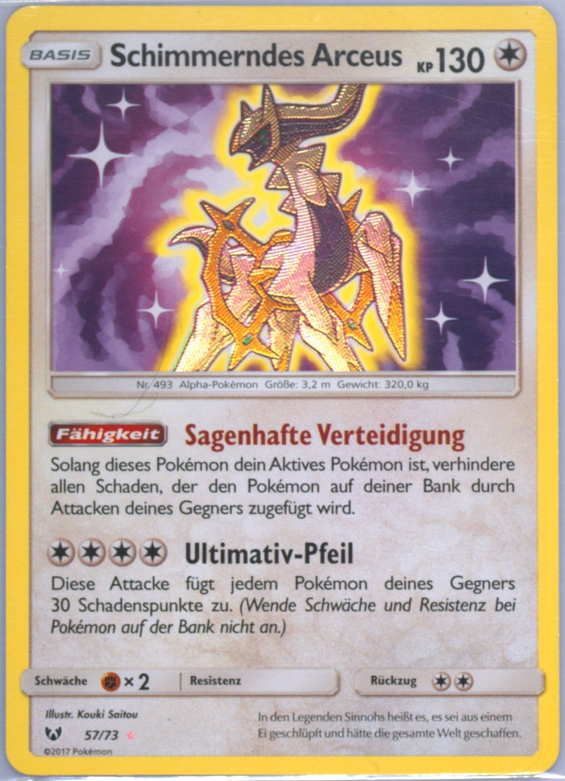 Schimmerndes Arceus-Holo German (57) 2017 Pokemon Sun & Moon Shining Legends