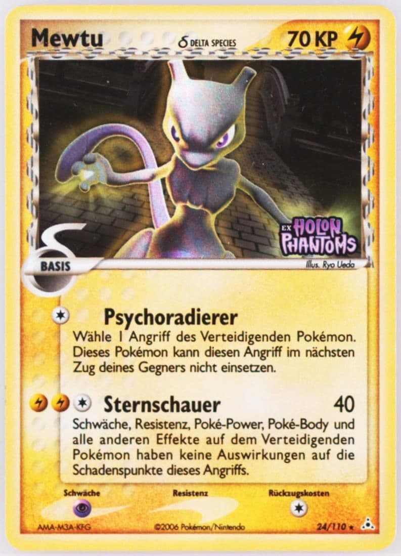 Mewtu-Reverse Foil German (24) 2006 Pokemon EX Holon Phantoms