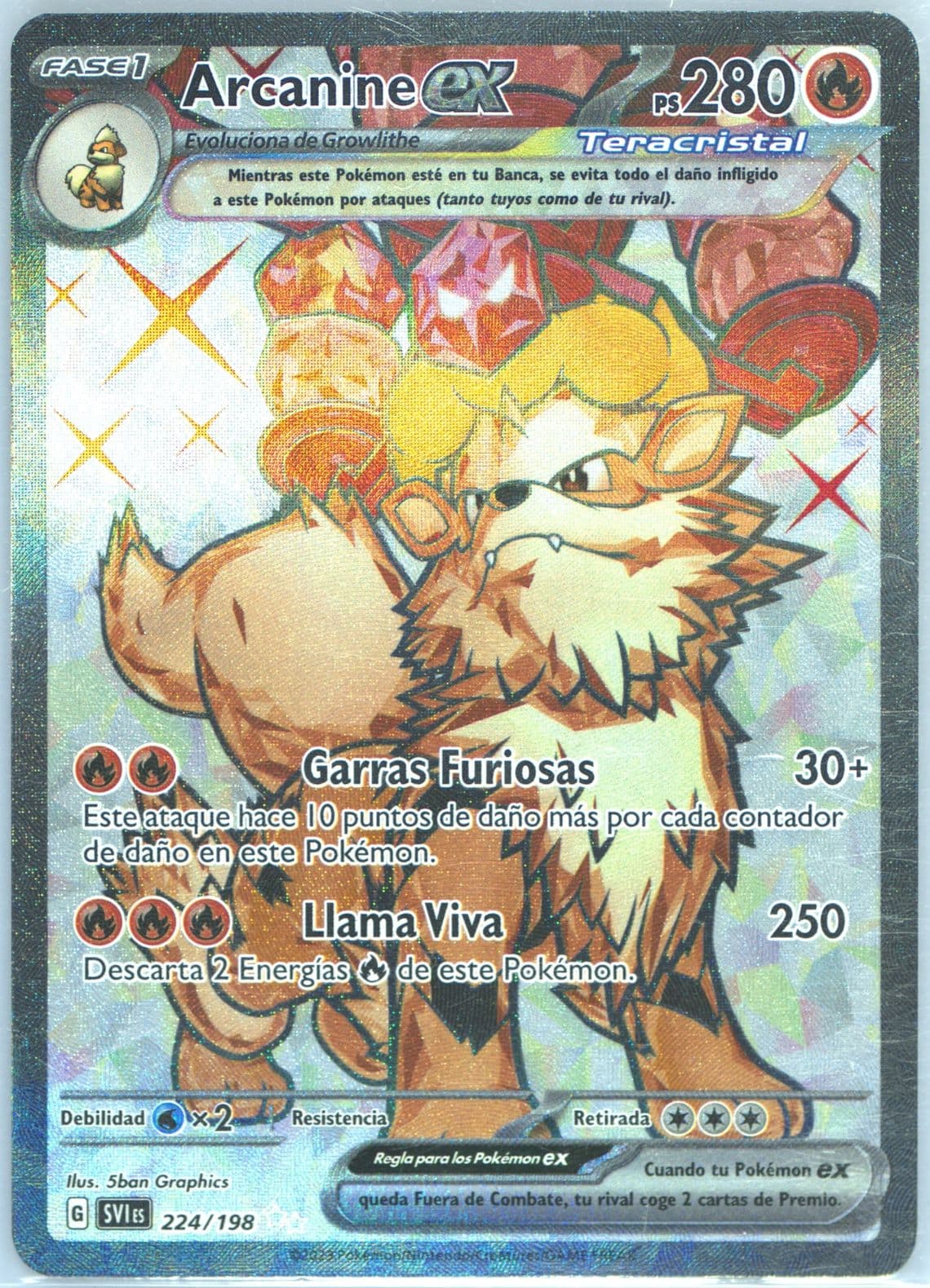 Arcanine EX Ultra Rare (224) 2023 Pokemon Spanish Svi ES-Scarlet & Violet