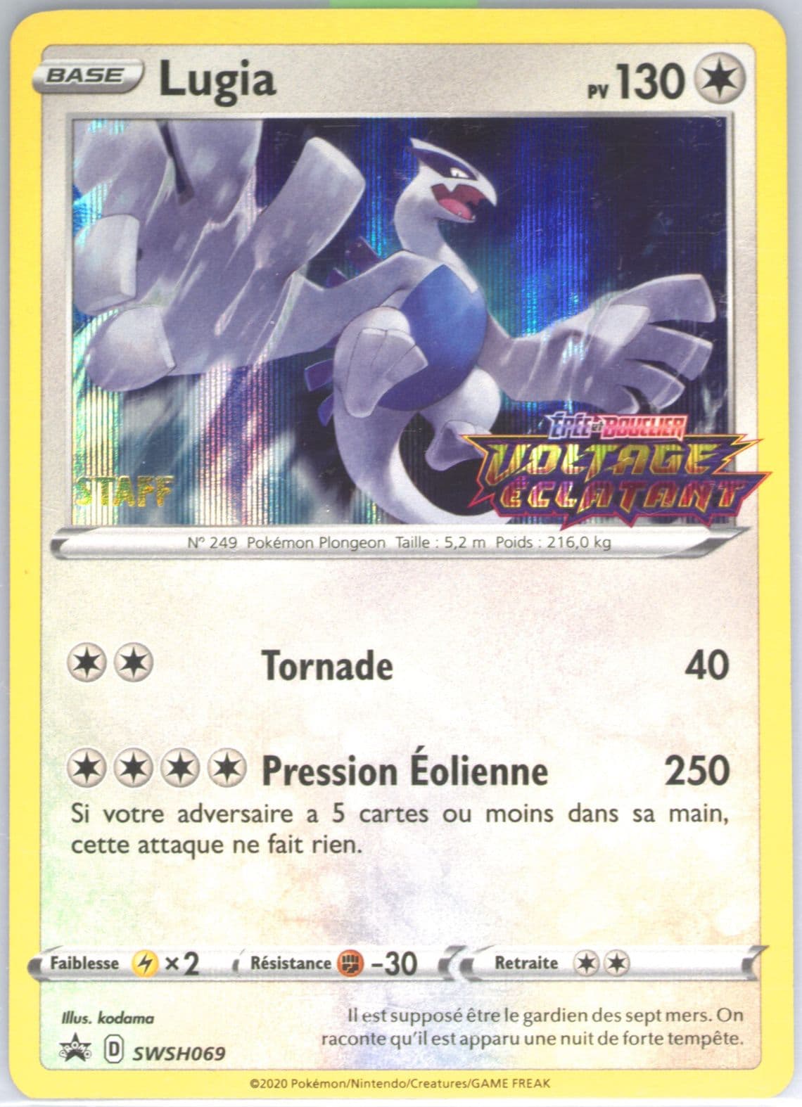 Lugia-Holo Prerelease-Staff-French (069) 2020 Pokemon Swsh Black Star Promo