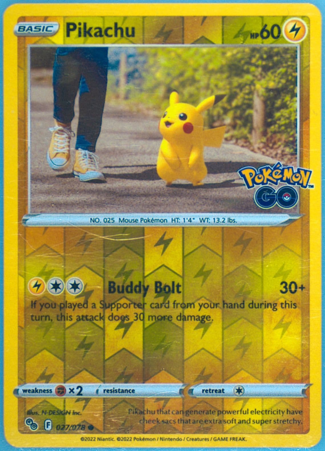 Pikachu-Reverse Foil (027) 2022 Pokemon Go