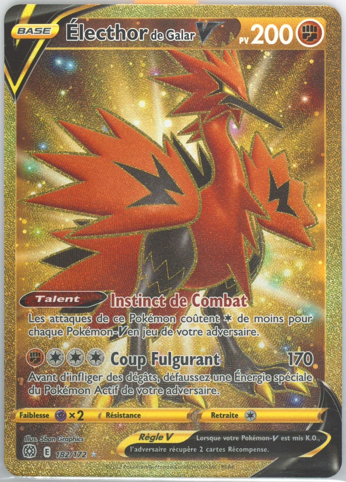 Full Art/Electhor de Galar V French-Secret (182) 2022 Pokemon Sword & Shield Brilliant Stars