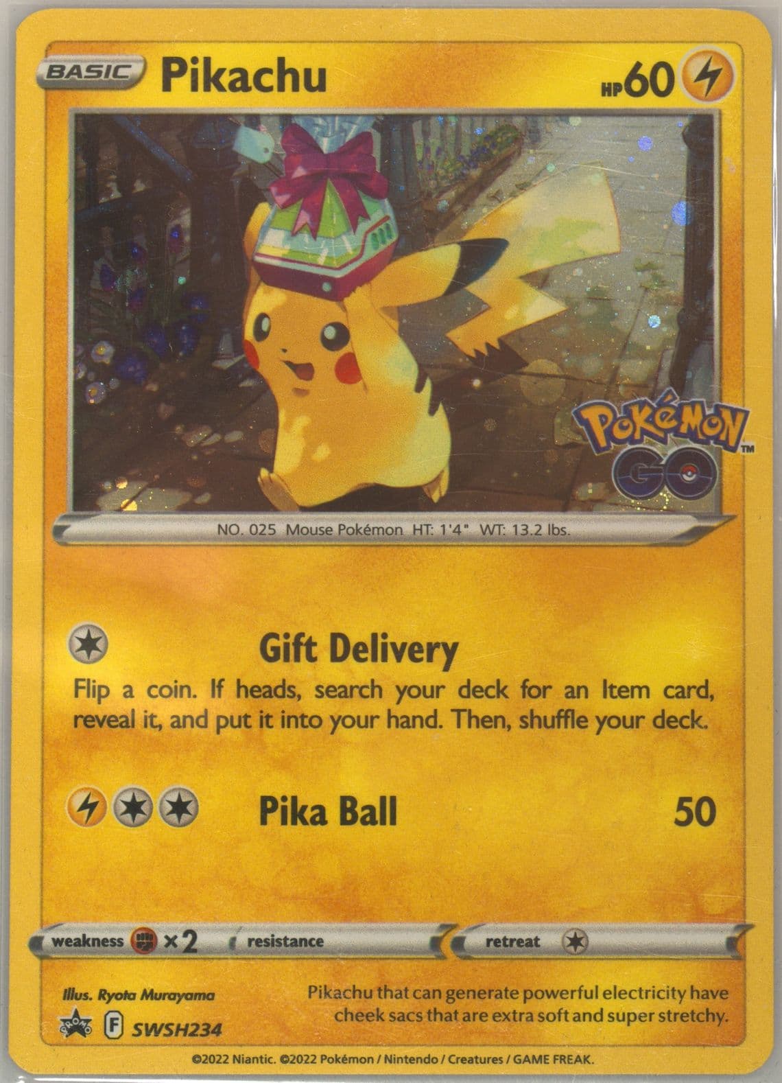 Pikachu-Holo Pokemon Go Tins (234) 2022 Pokemon Swsh Black Star Promo