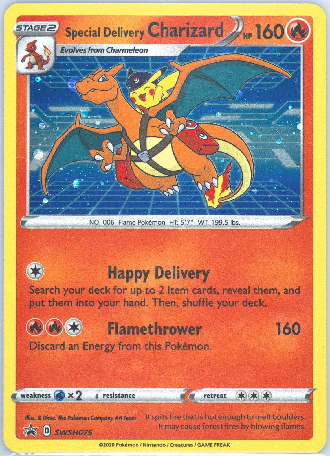 Special Delivery Charizard-Holo Pokemon Center United Kingdom (075) 2022 Pokemon Swsh Black Star Promo