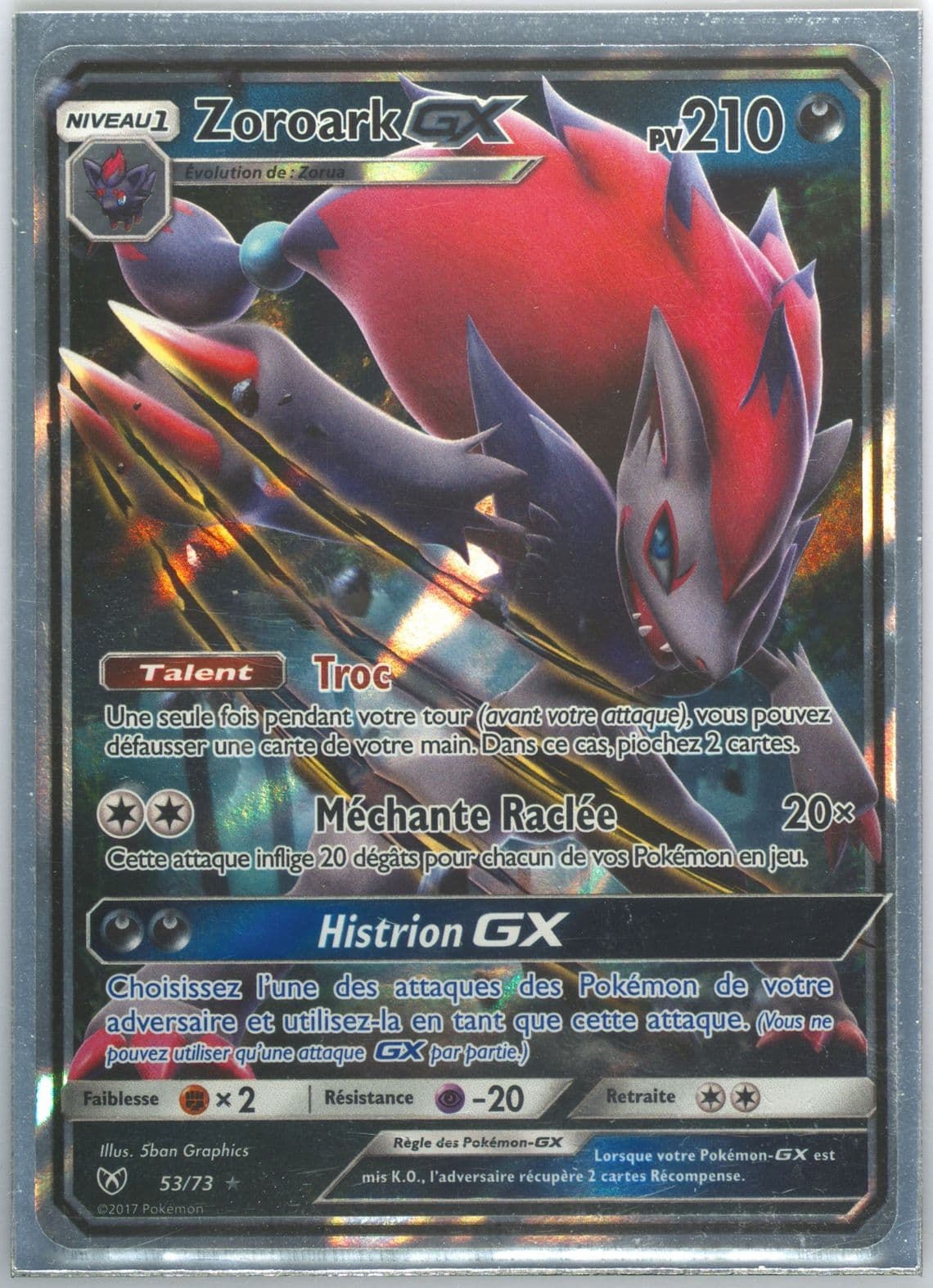 Zoroark GX French (53) 2017 Pokemon Sun & Moon Shining Legends