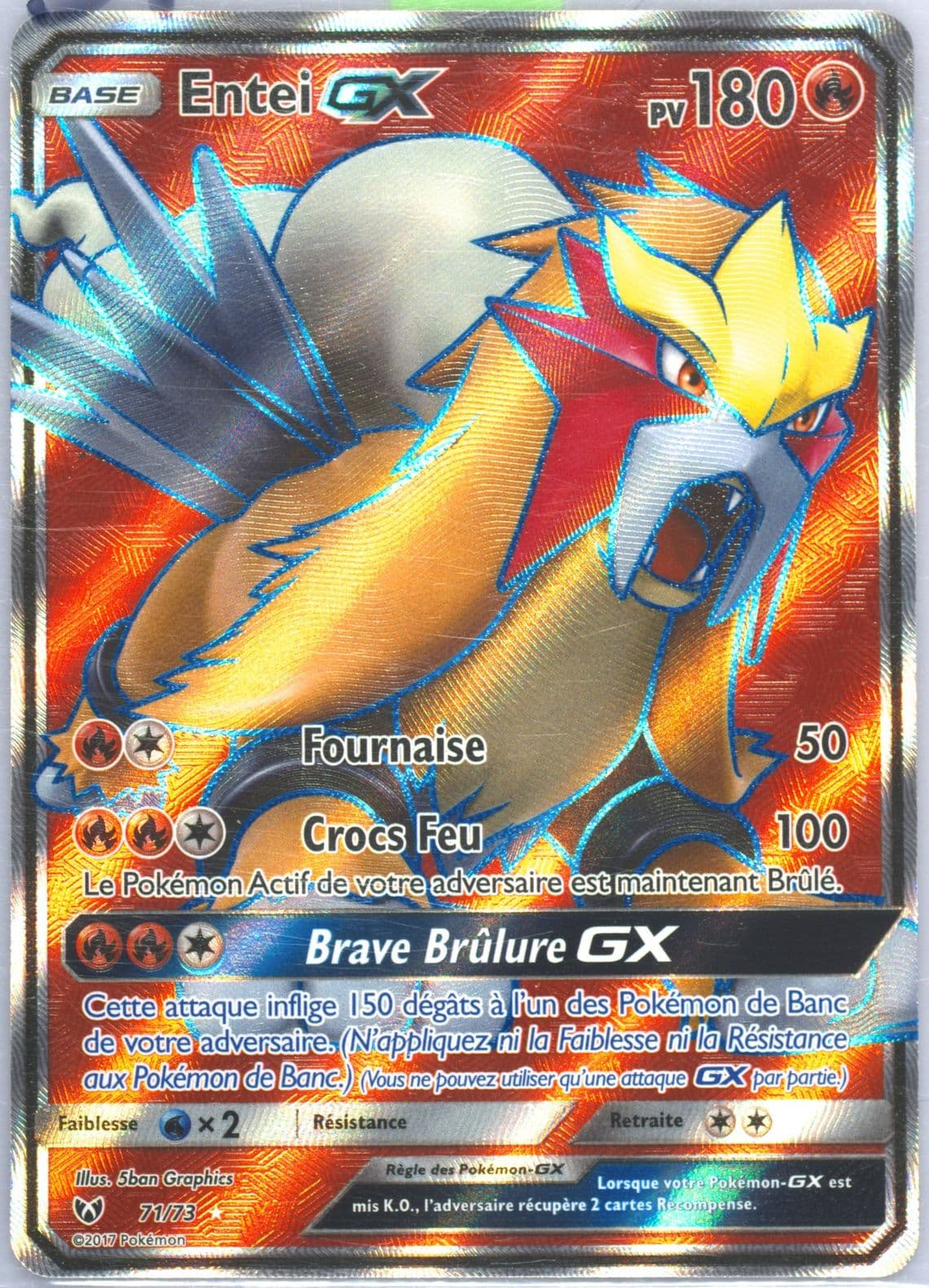 Full Art/Entei GX French (71) 2017 Pokemon Sun & Moon Shining Legends