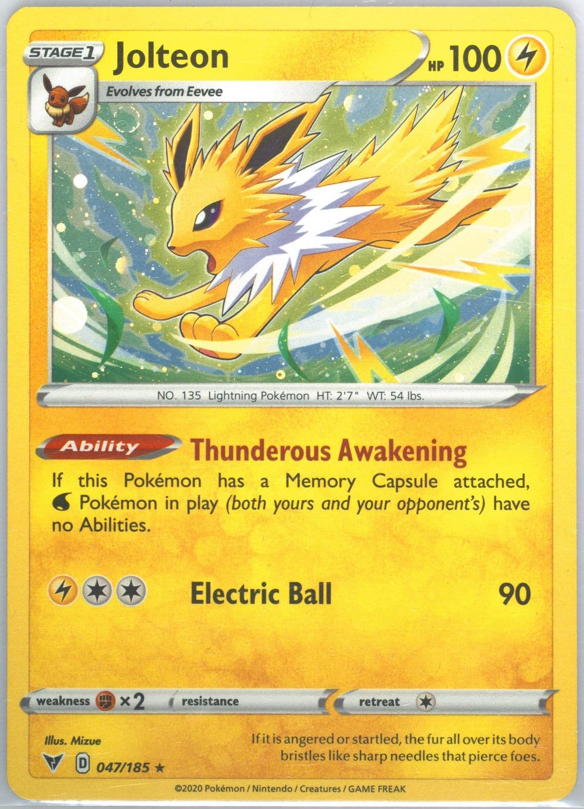 Jolteon-Holo 2021 Collector Chest (047) 2020 Pokemon Sword & Shield Vivid Voltage