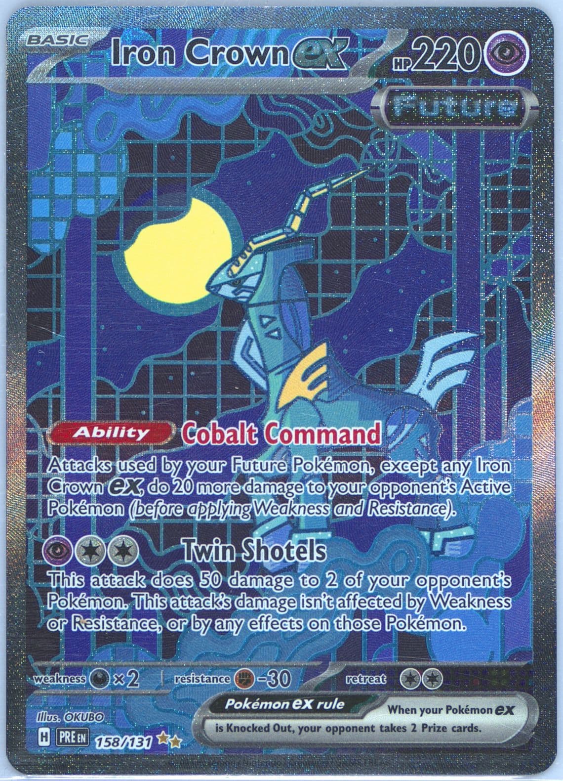 Iron Crown EX Special Illustration Rare (158) 2025 Pokemon Pre EN-Prismatic Evolutions