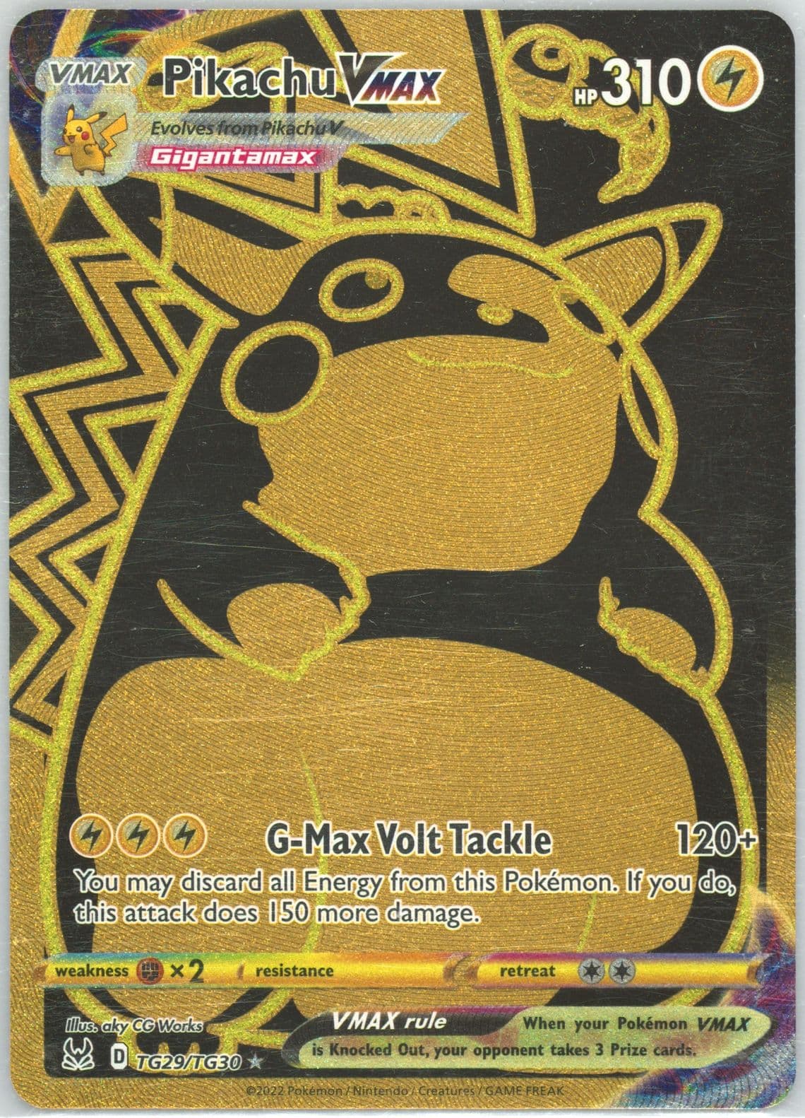 Full Art/Pikachu Vmax (TG29) 2022 Pokemon Sword & Shield Lost Origin