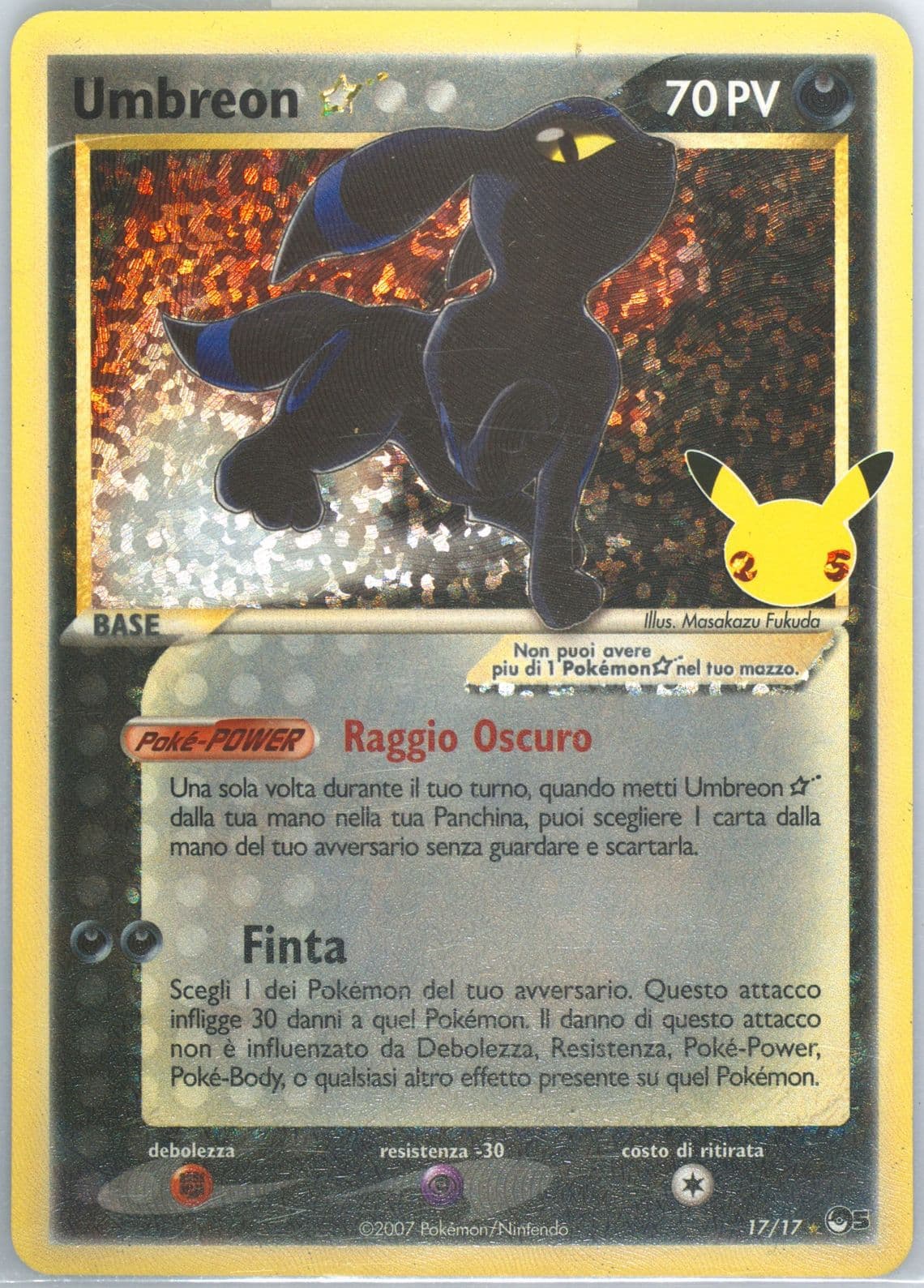 Umbreon-Gold Star Italian (17) 2021 Pokemon Celebrations Classic Collection