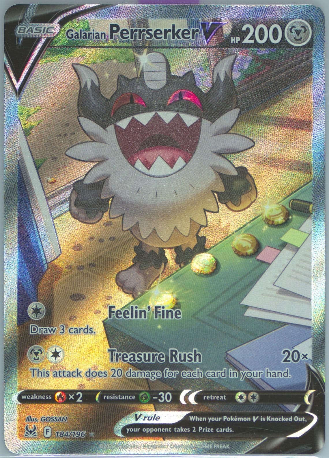 Full Art/Galarian Perrserker V (184) 2022 Pokemon Sword & Shield Lost Origin