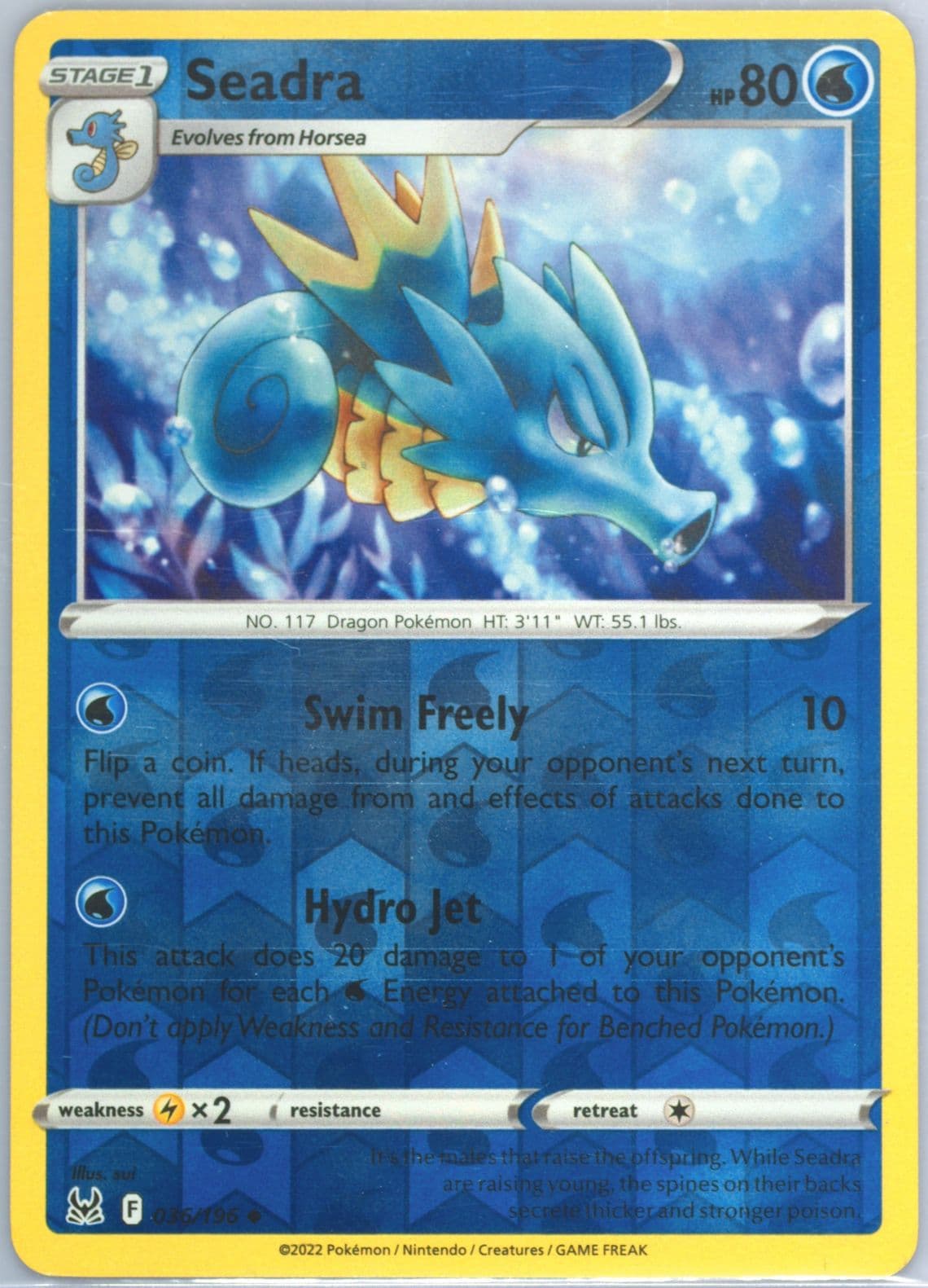 Seadra (036) 2022 Pokemon Sword & Shield Lost Origin