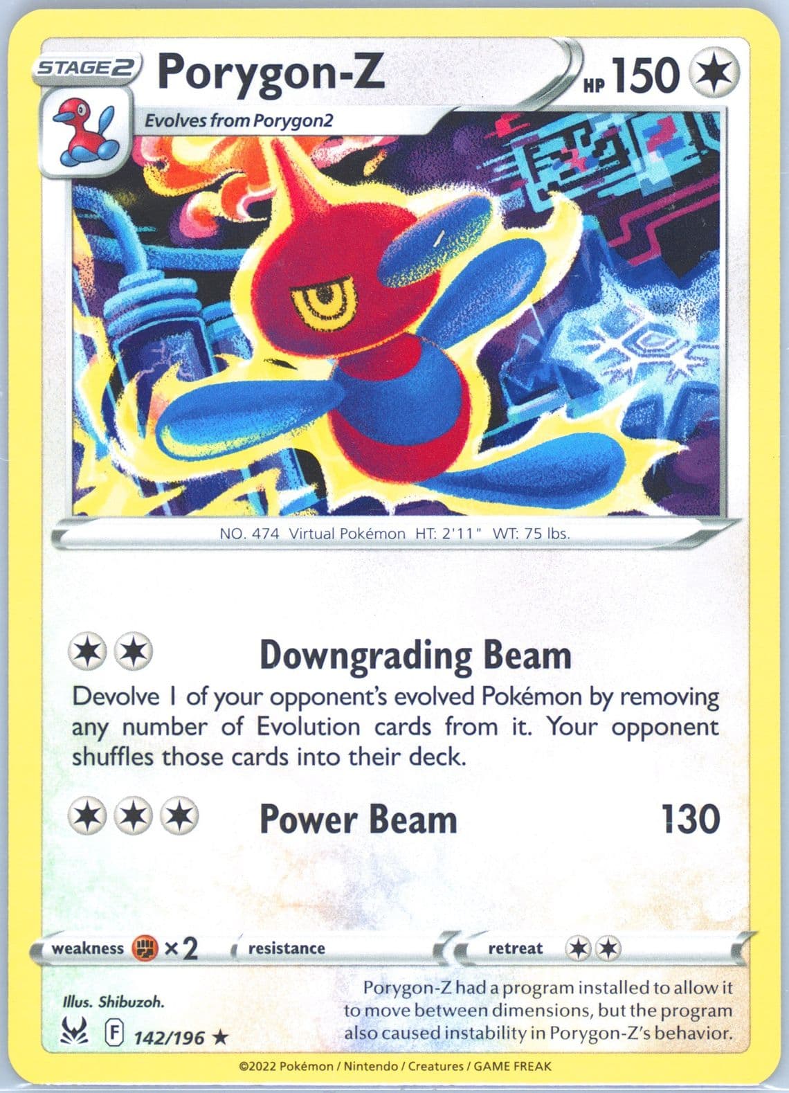 Porygon-Z (142) 2022 Pokemon Sword & Shield Lost Origin