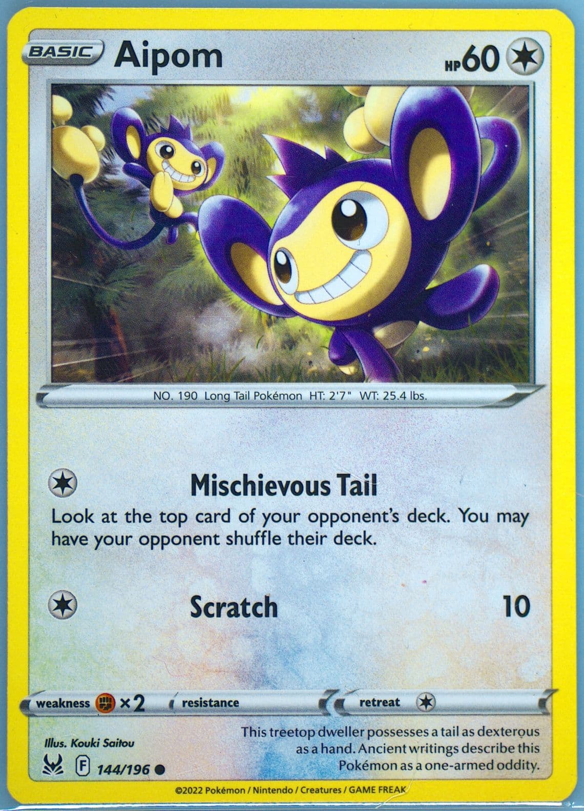 Aipom (144) 2022 Pokemon Sword & Shield Lost Origin