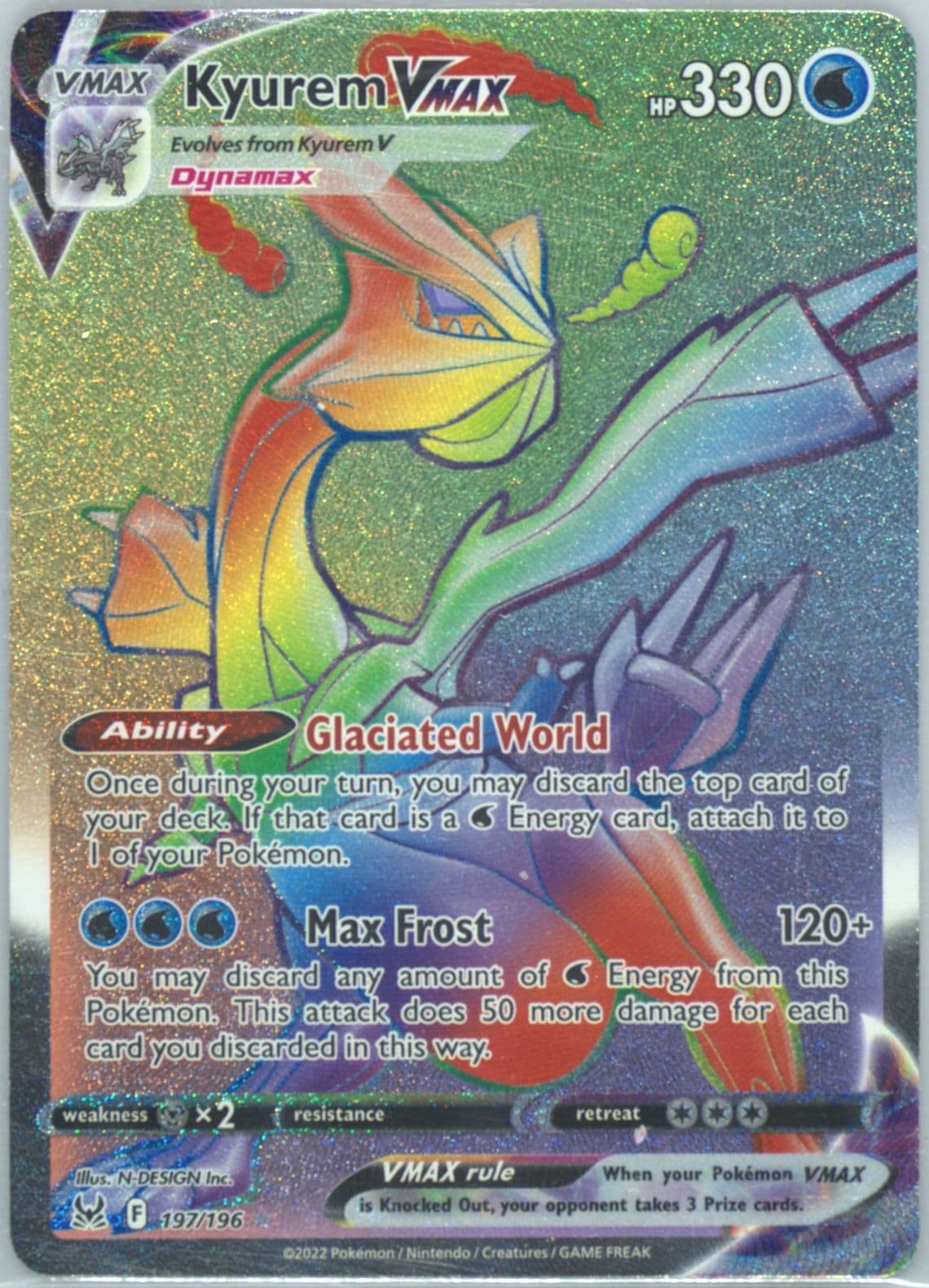 Full Art/Kyurem Vmax Secret (197) 2022 Pokemon Sword & Shield Lost Origin