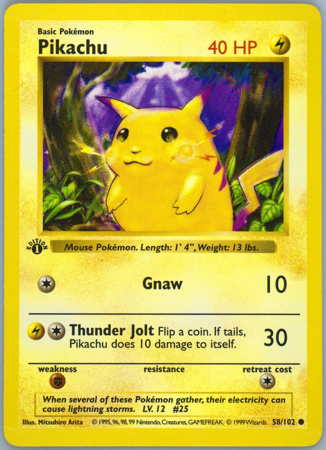 Pikachu 1st Edition-Yellow Cheeks (58) 1999 Pokemon Game