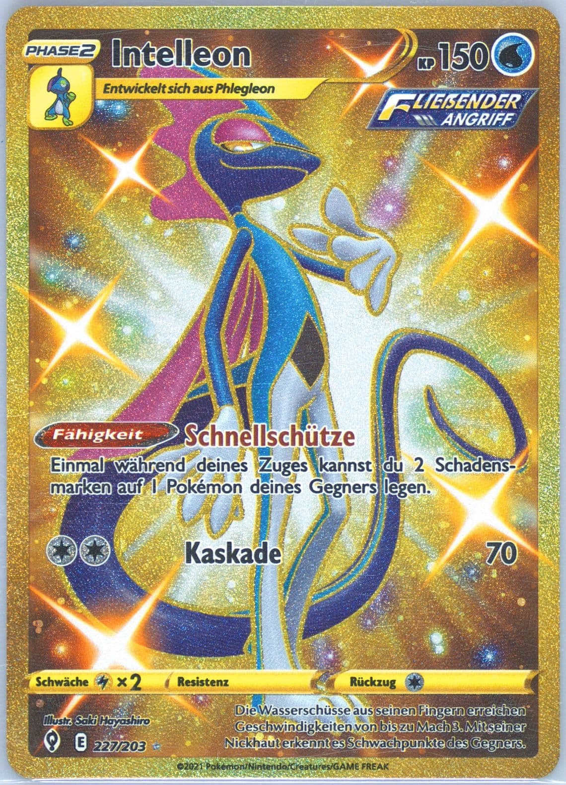 Full Art/Intelleon German-Secret (227) 2021 Pokemon Sword & Shield Evolving Skies