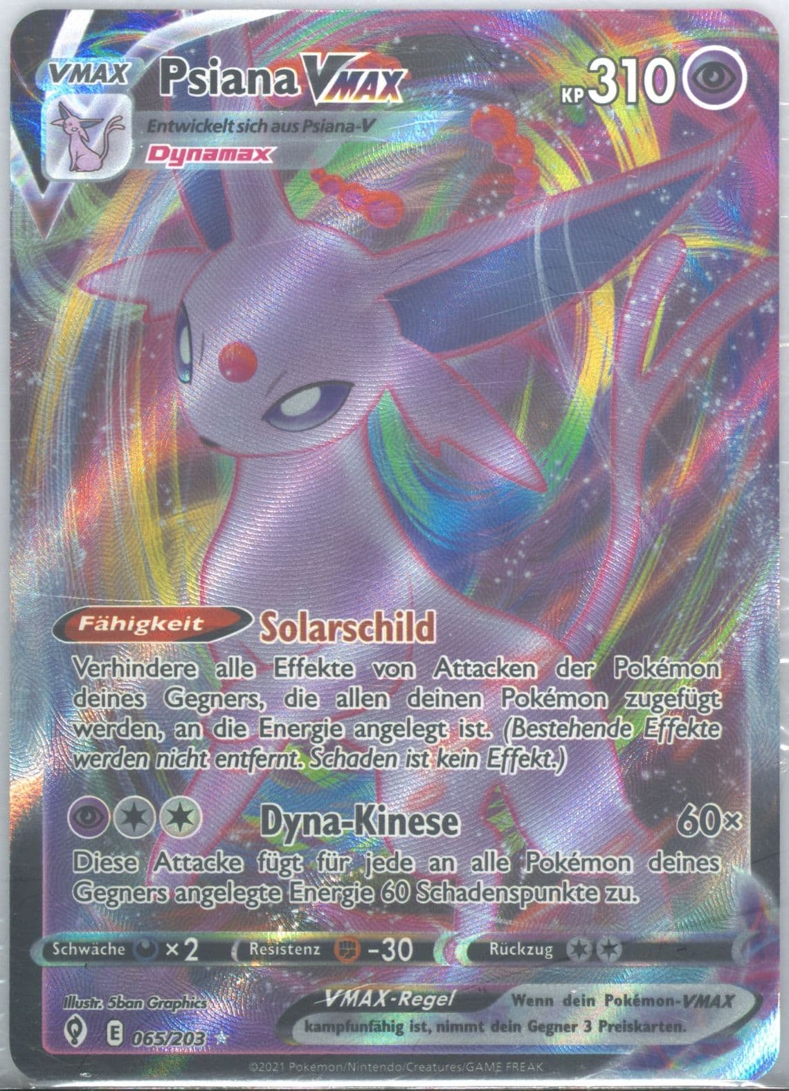 Full Art/Psiana Vmax German (065) 2021 Pokemon Sword & Shield Evolving Skies