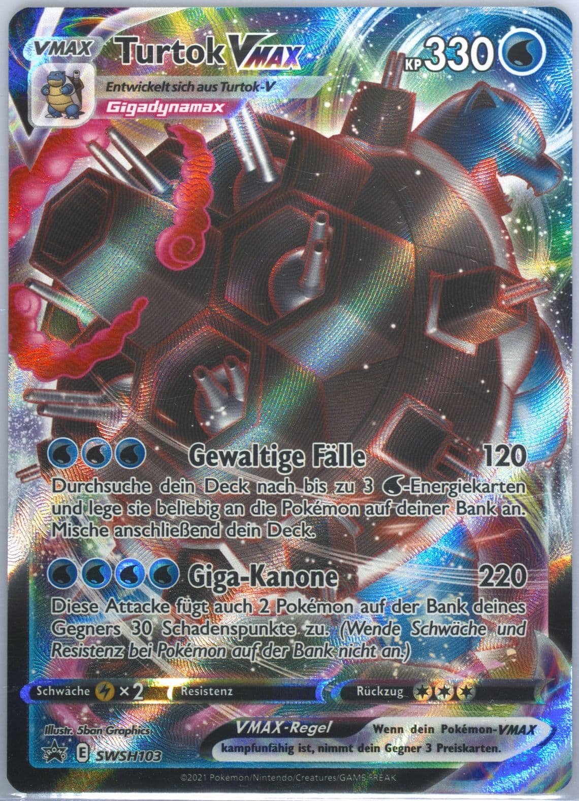 Full Art/Turtok Vmax Blastoise Vmax Battle Box-German (103) 2021 Pokemon Swsh Black Star Promo