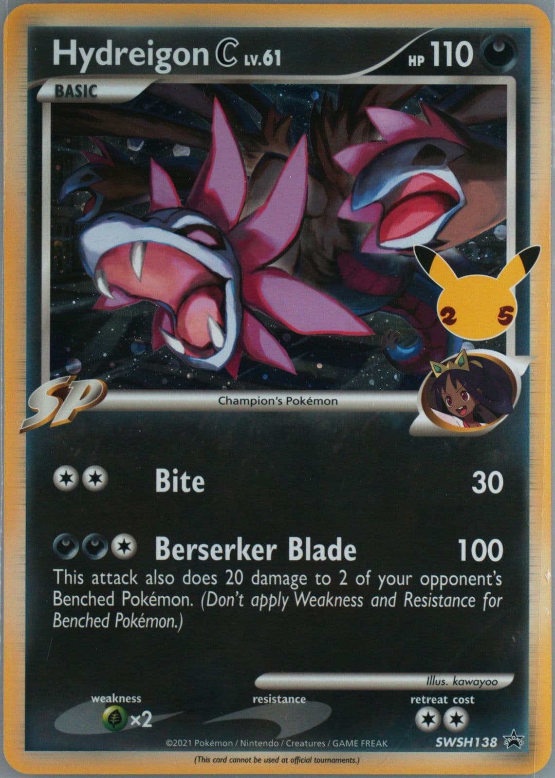 Hydreigon C-Holo Celebrations Collection-Jumbo (138) 2021 Pokemon Swsh Black Star Promo