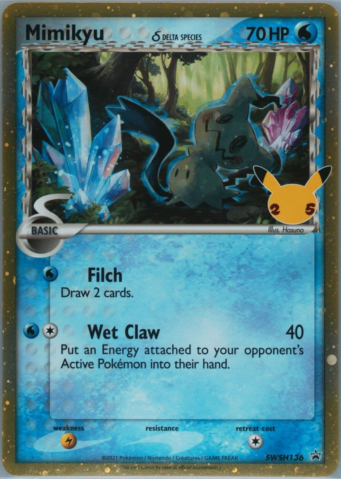 Mimikyu-Holo Celebrations Collection-Jumbo (136) 2021 Pokemon Swsh Black Star Promo