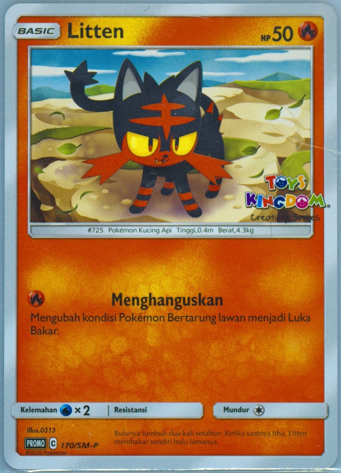 Litten Toys Kingdom Card-Purchase (170) 2020 Pokemon Indonesian SM Promo