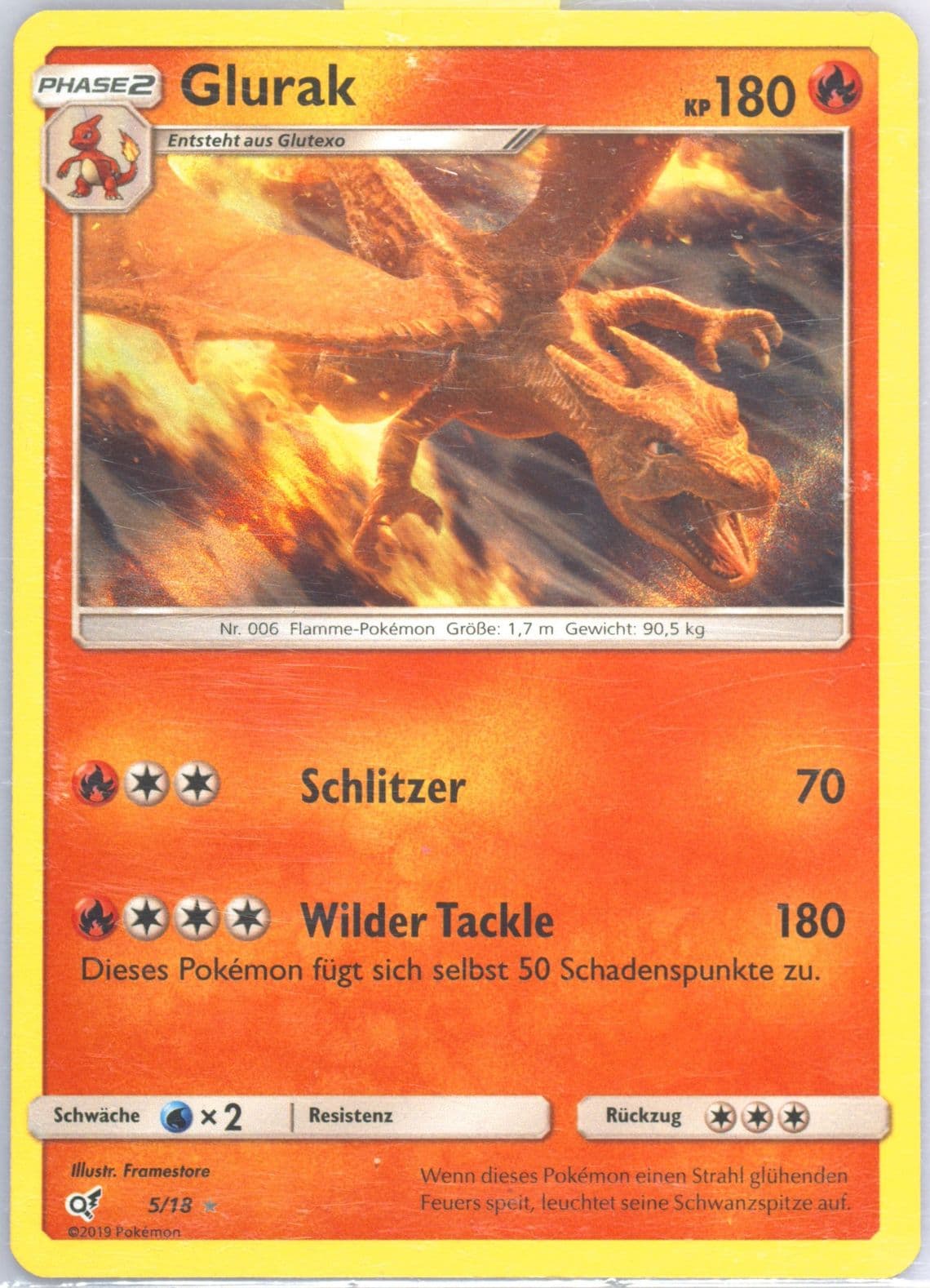 Charizard-Holo German (5) 2019 Pokemon Sun & Moon Detective Pikachu
