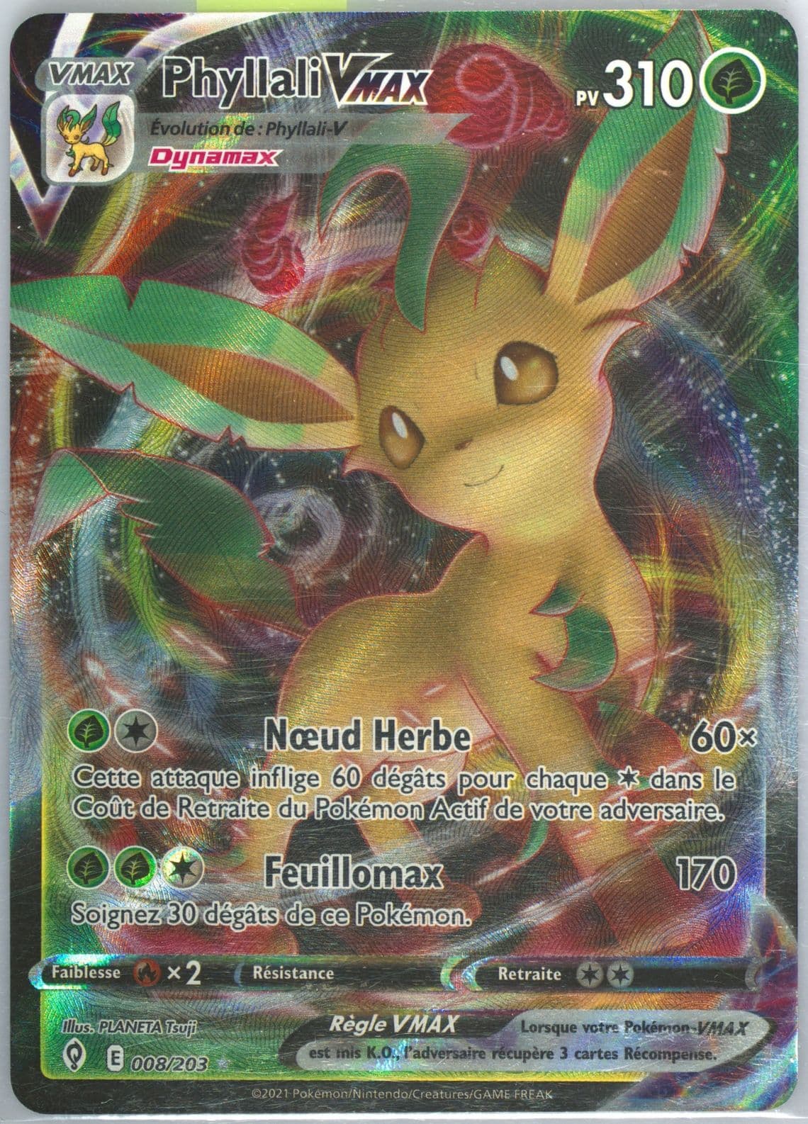 Full Art/Phyllali Vmax French (008) 2021 Pokemon Sword & Shield Evolving Skies