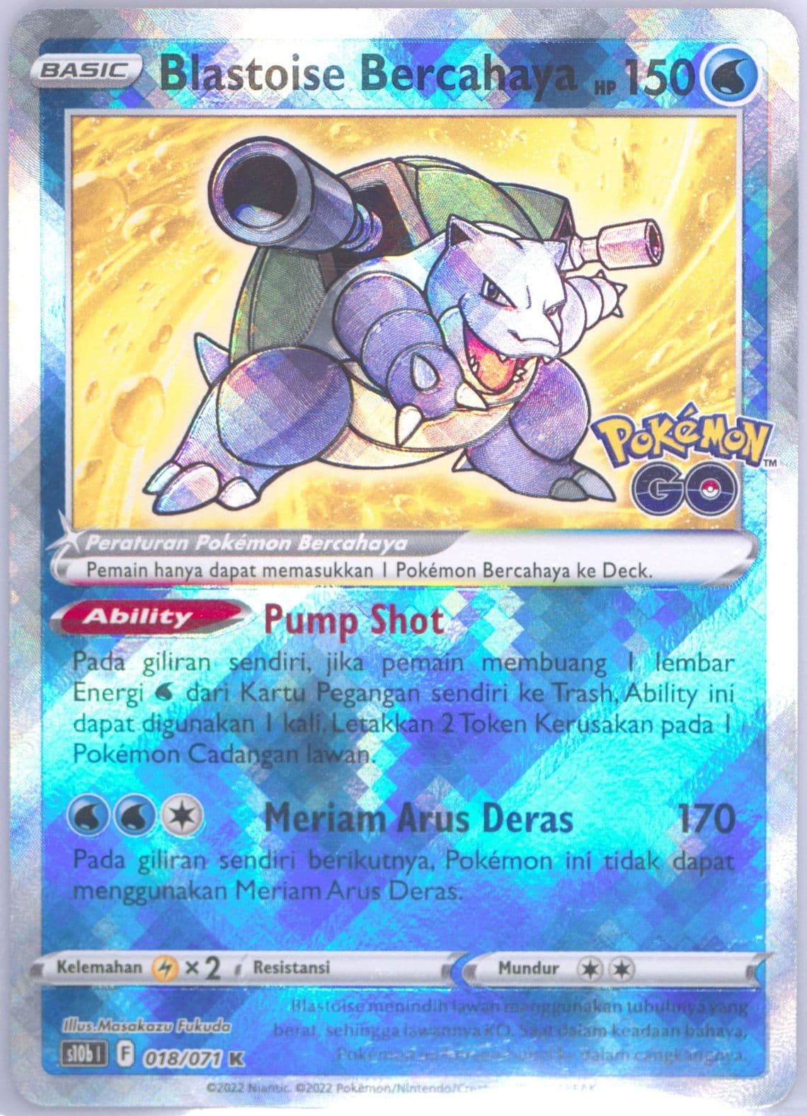Radiant Blastoise (018) 2022 Pokemon Go Indonesian