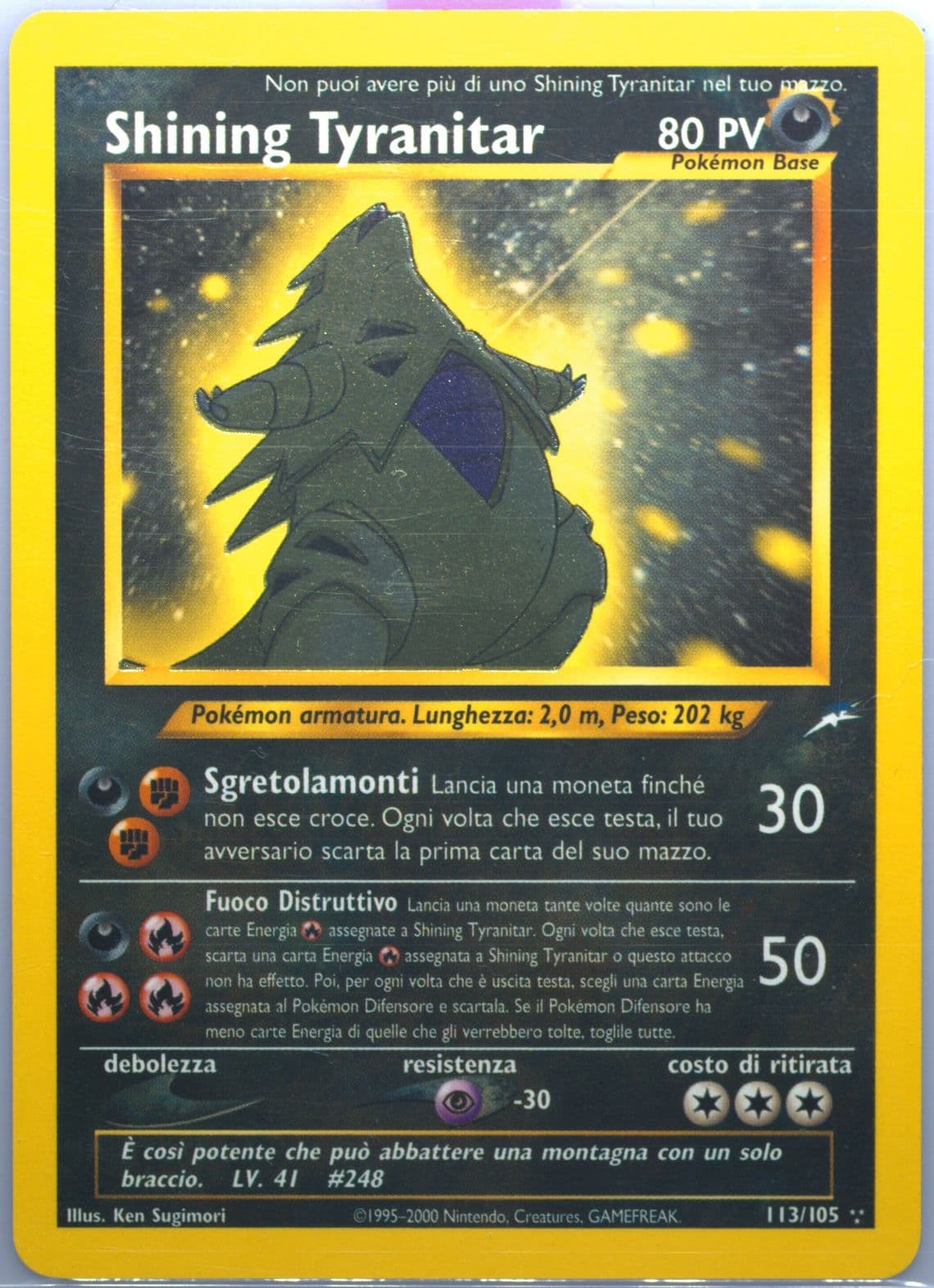 Shining Tyranitar Italian (113) 2002 Pokemon Neo Destiny