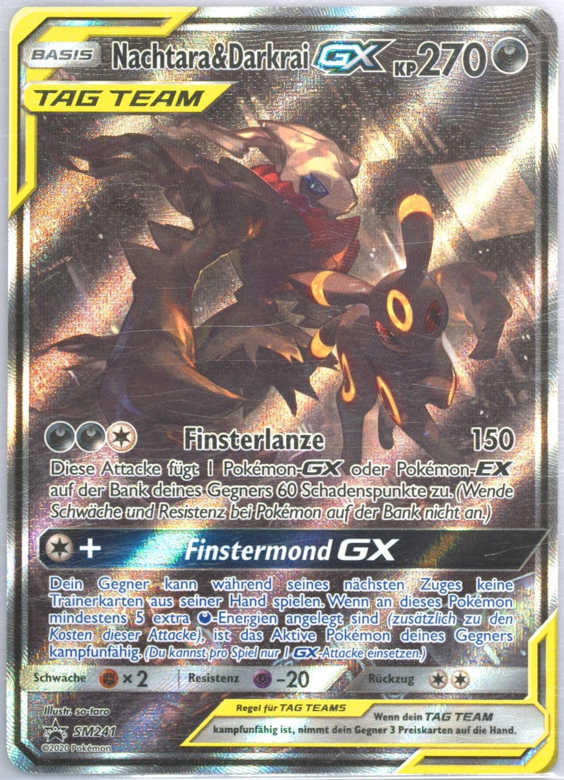 Nachtara & Darkrai GX Tag Team Powers Collection-German (SM241) 2020 Pokemon SM Black Star Promo