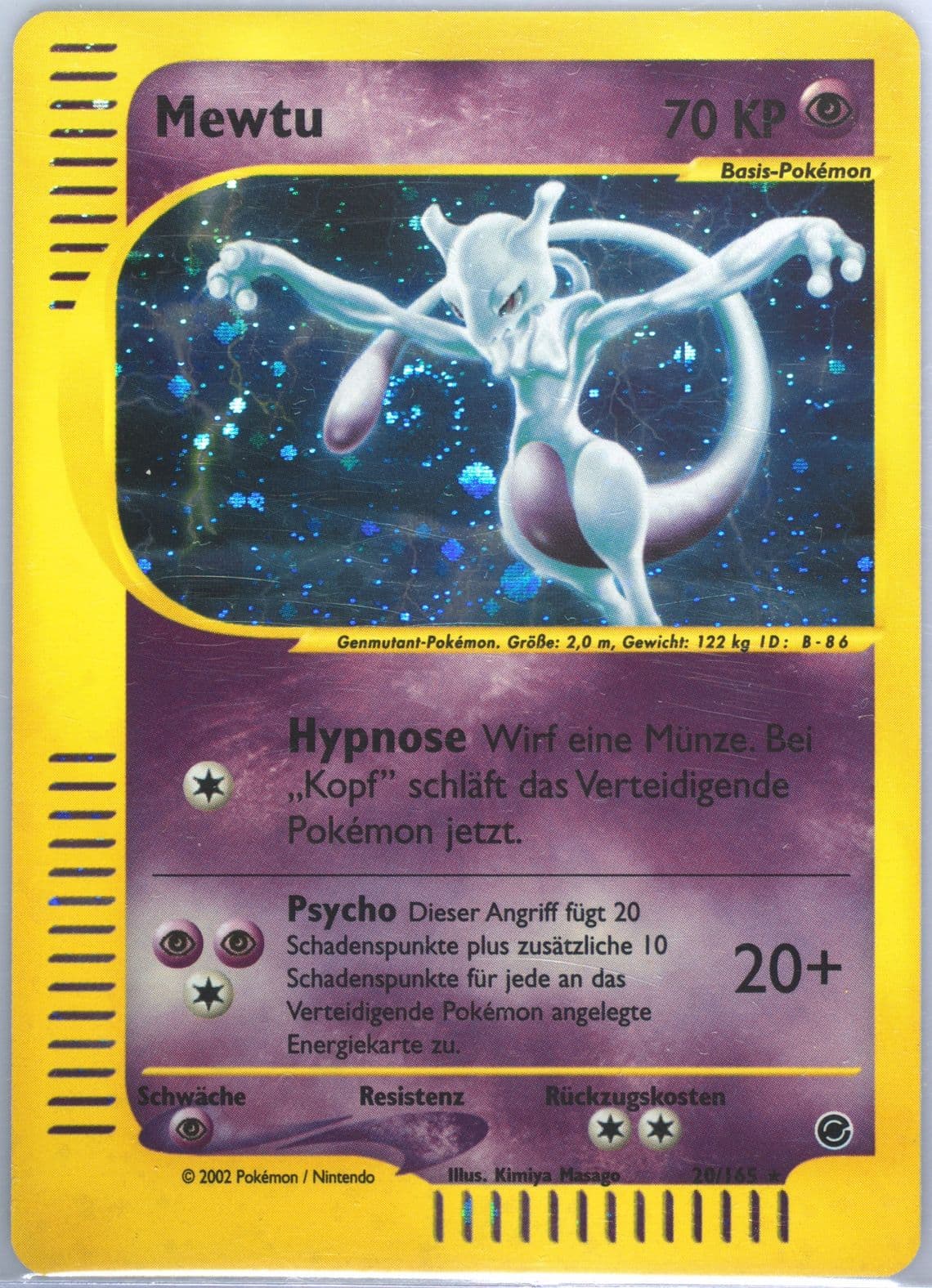 Mewtu-Holo German (20) 2002 Pokemon Expedition