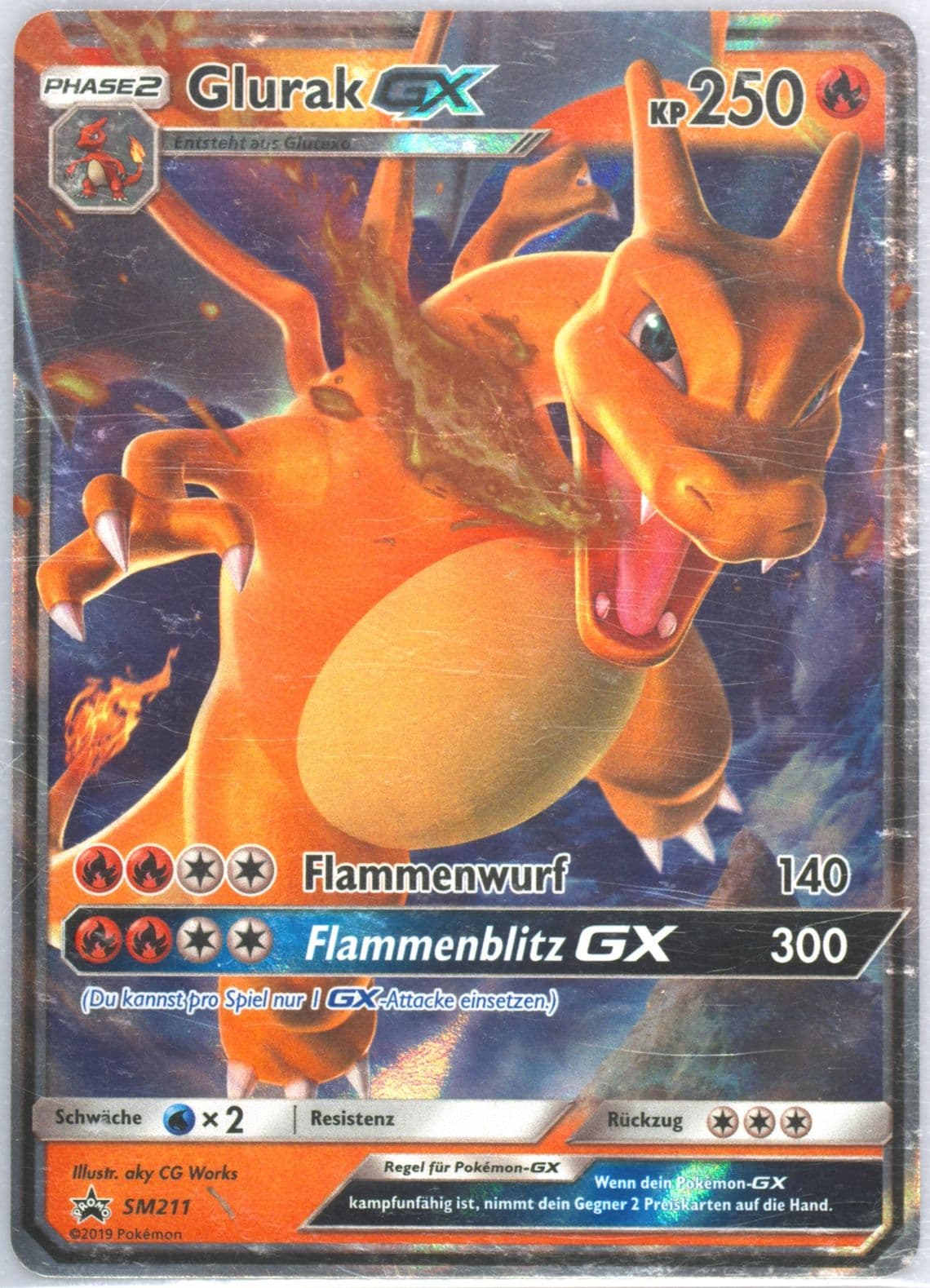 Glurak GX Hidden Fates Tins-German (SM211) 2019 Pokemon SM Black Star Promo
