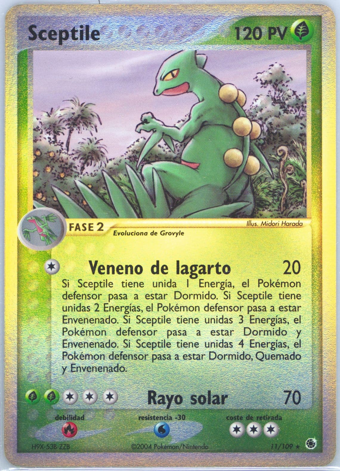 Sceptile-Reverse Foil (11) 2004 Pokemon Spanish EX Ruby & Sapphire